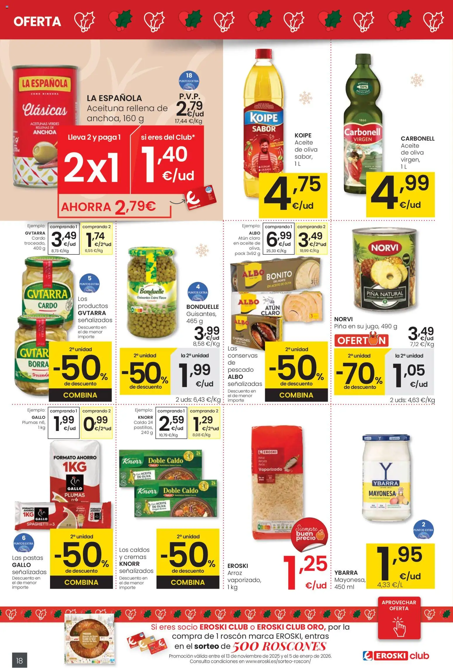 Eroski - City │ válido desde el 18.12.2025 | Página: 18 | Productos: Aceite, Οθόνη προβολής, Anchoa, Atún claro