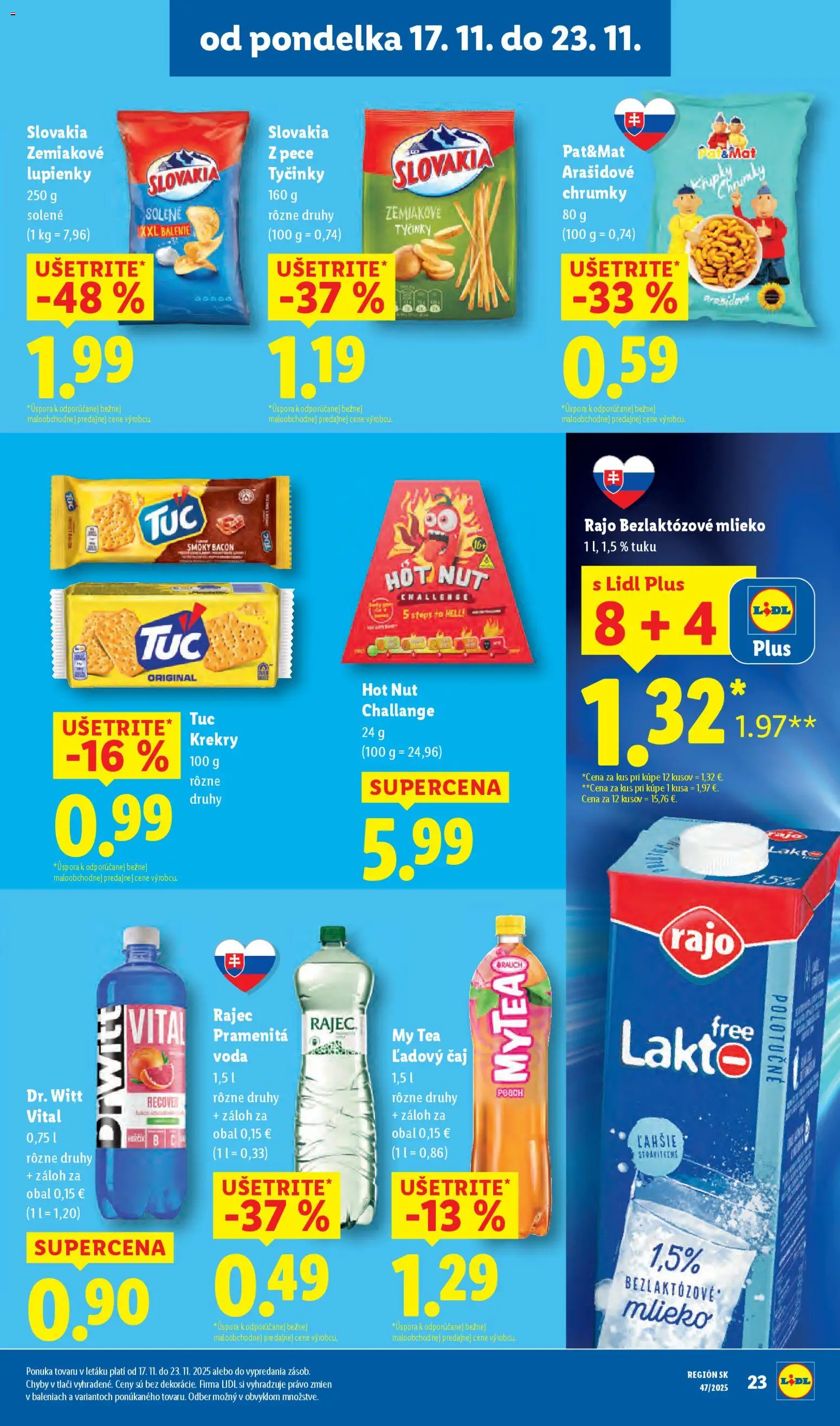 Nové Lidl akcie – leták je platný od 17.11.2025 | Strana: 35 | Produkty: Čaj, Rajec, Voda, Bezlaktózové mlieko