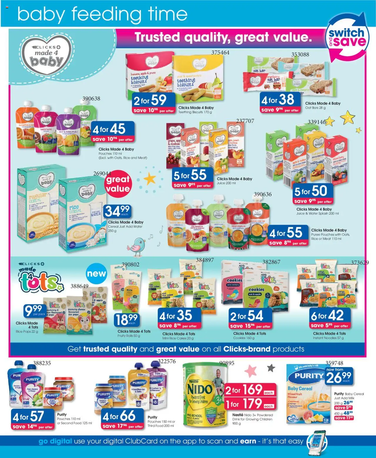 New Clicks catalogue – valid from 23.09.2025 | Page: 24 | Products: Milk, Cheese, Oats, Cookies