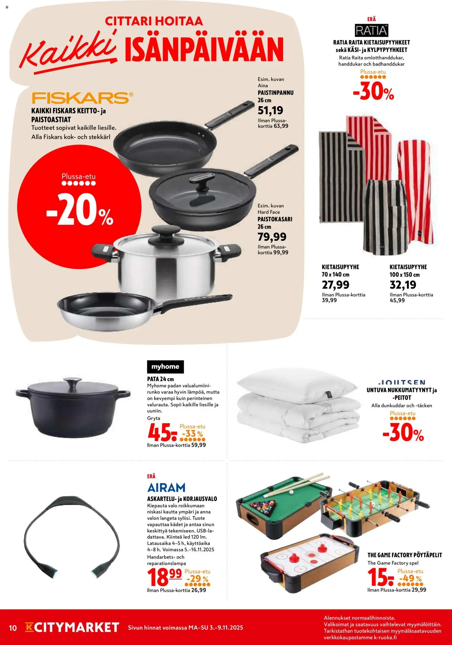K-Citymarket tarjoukset – voimassa 03.11.2025 alkaen | Sivu: 10 | Tuotteet: Keitto, Paistinpannu