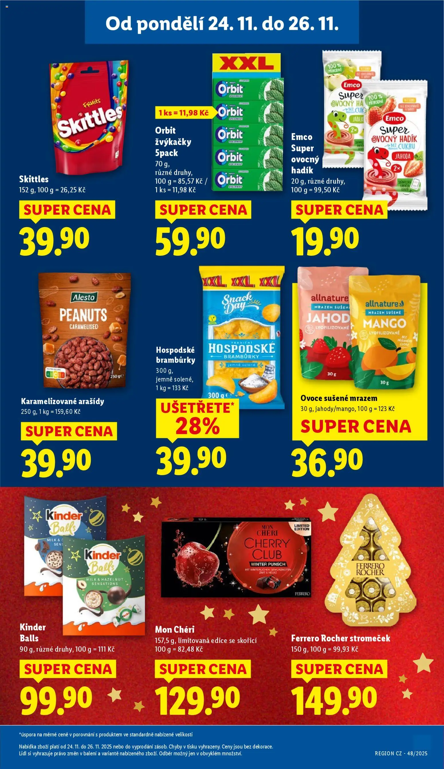Lidl Black Friday od 24.11.2025 | Strana: 27 | Produkty: Ferrero Rocher, Mon Chéri, Bramburky, Ovoce sušené mrazem