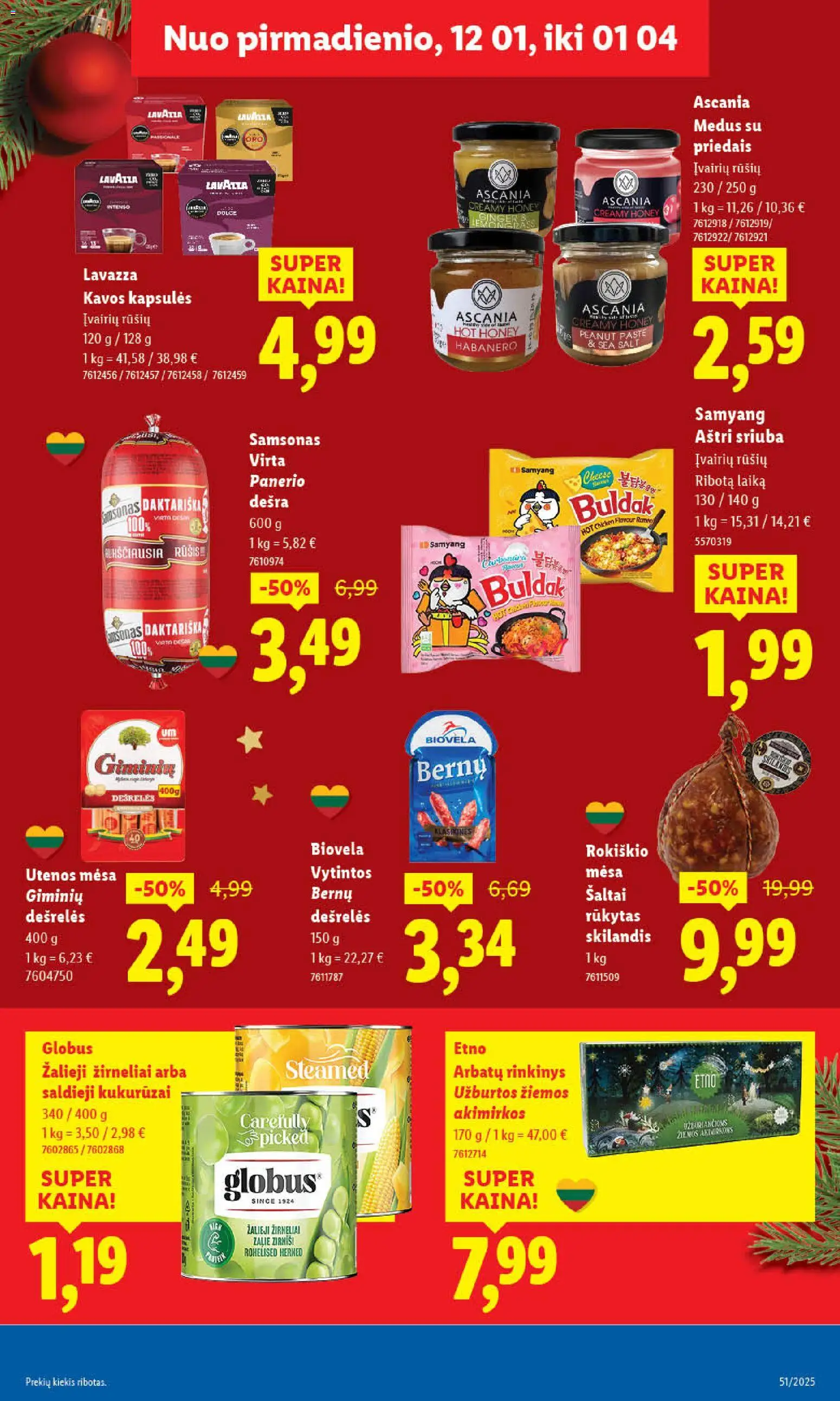 LIDL akcijos nuo 18.12.2025 | Puslapis: 31 | Prekių: Kukurūzai, Dešrelės, Dešra, Žirneliai