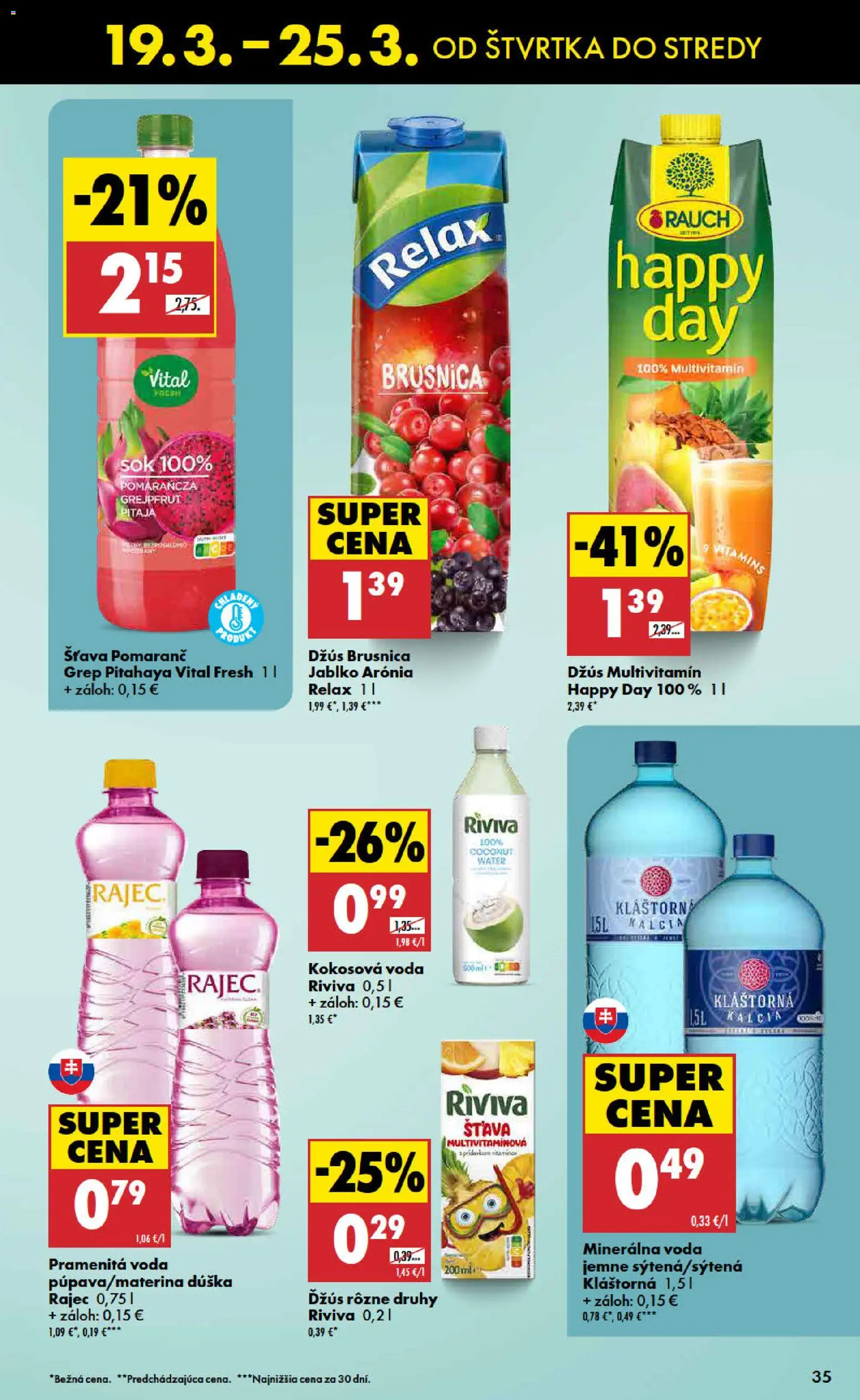 Nové Biedronka akcie – leták je platný od 19.03.2026 | Strana: 35 | Produkty: Rajec, Voda, Minerálna voda, Grep