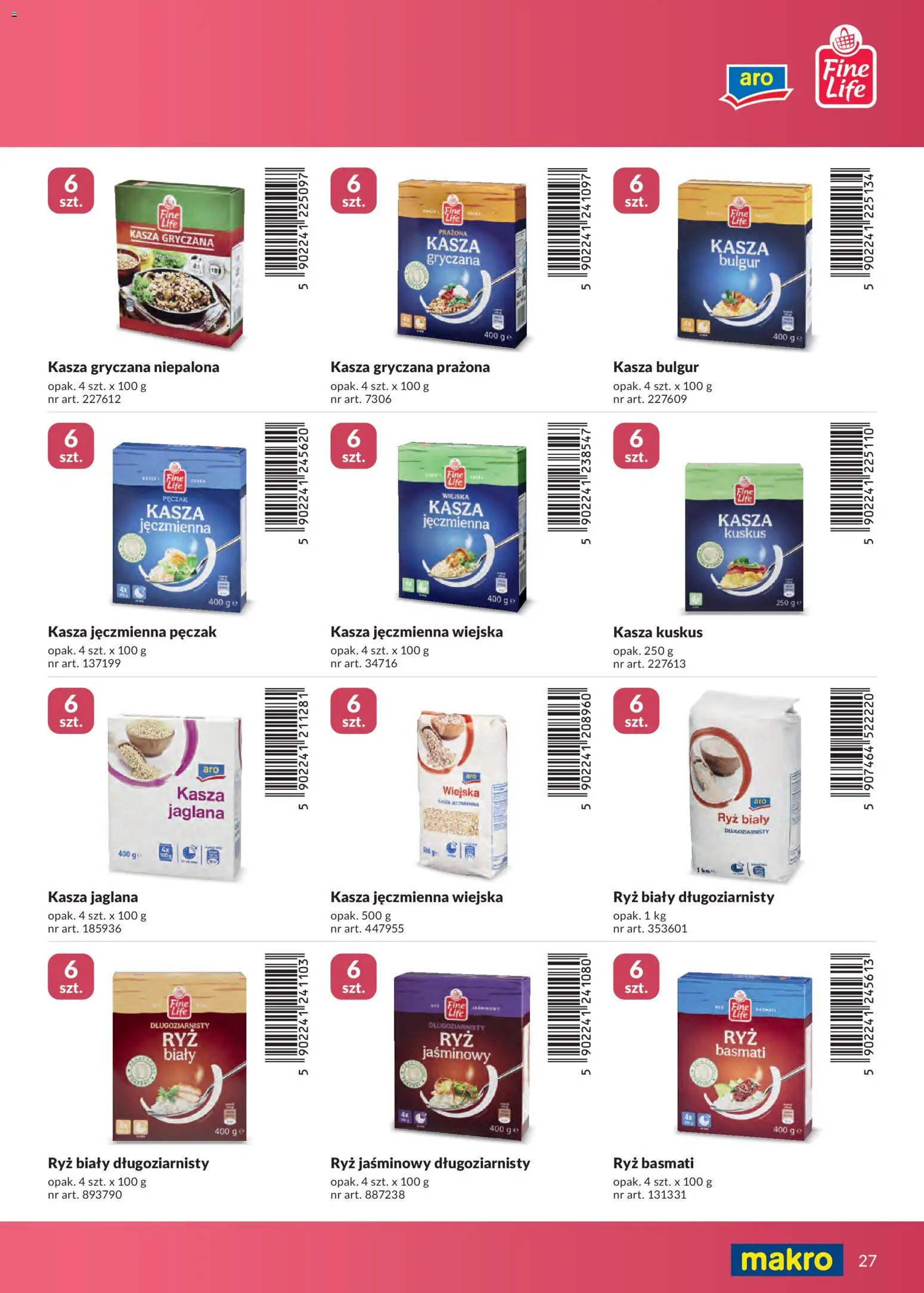 Makro gazetka - Marki własne dla Twojego sklepu od 23.04.2026 | Strona: 27 | Produkty: Kasza, Bulgur, Kasza kuskus, Kasza jaglana