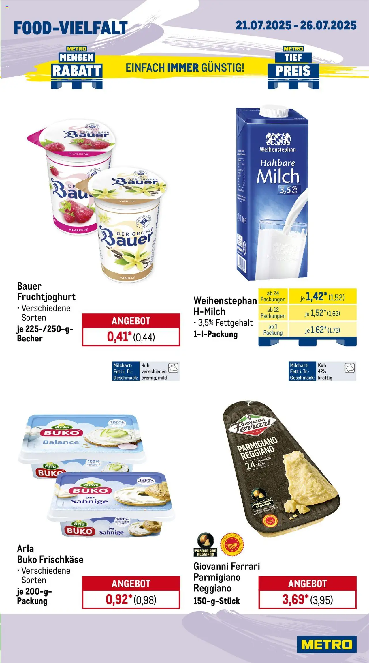 Metro Prospekt 	 - gültig ab dem 21.07.2025 | Seite: 9 | Produkte: Milch, Fruchtjoghurt, Himbeere, Frischkase