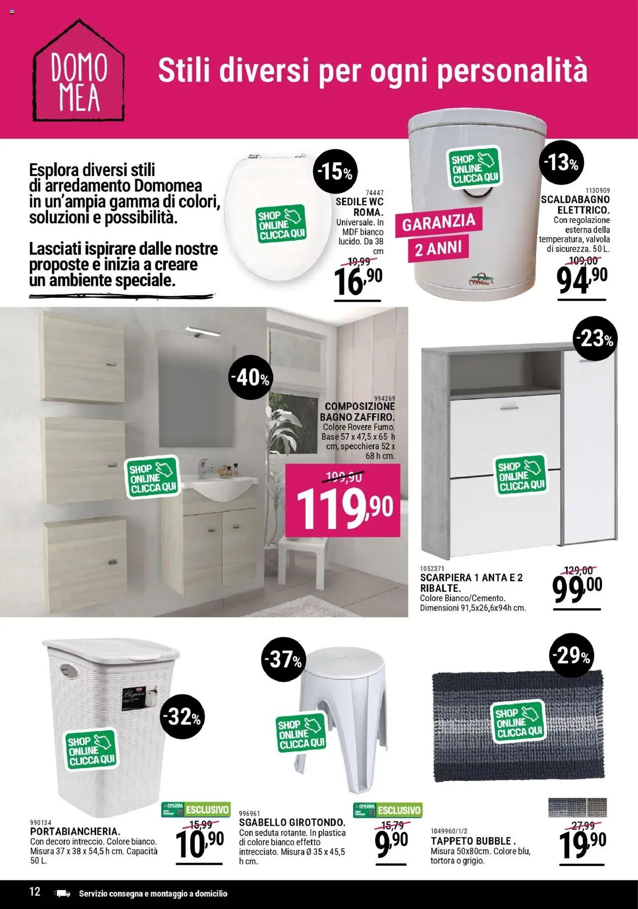 Volantino CFadda del 30.07.2025 | Pagina: 12 | Prodotti: Sgabello, Scarpiera, Bagno, Tappeto