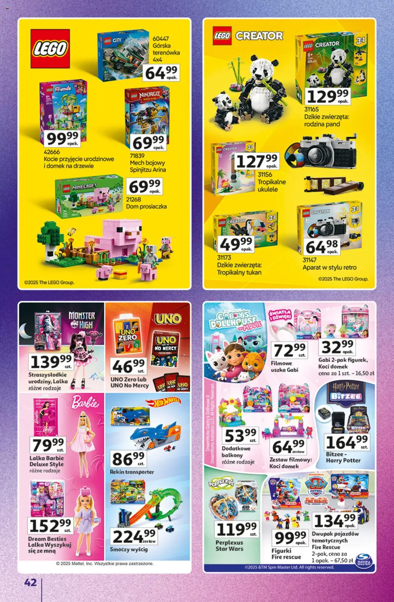 Auchan Gazetka - Znane marki duży wybór Hipermarket od 16.10.2025 | Strona: 42 | Produkty: Lalka, Barbie, Figurki, Lego