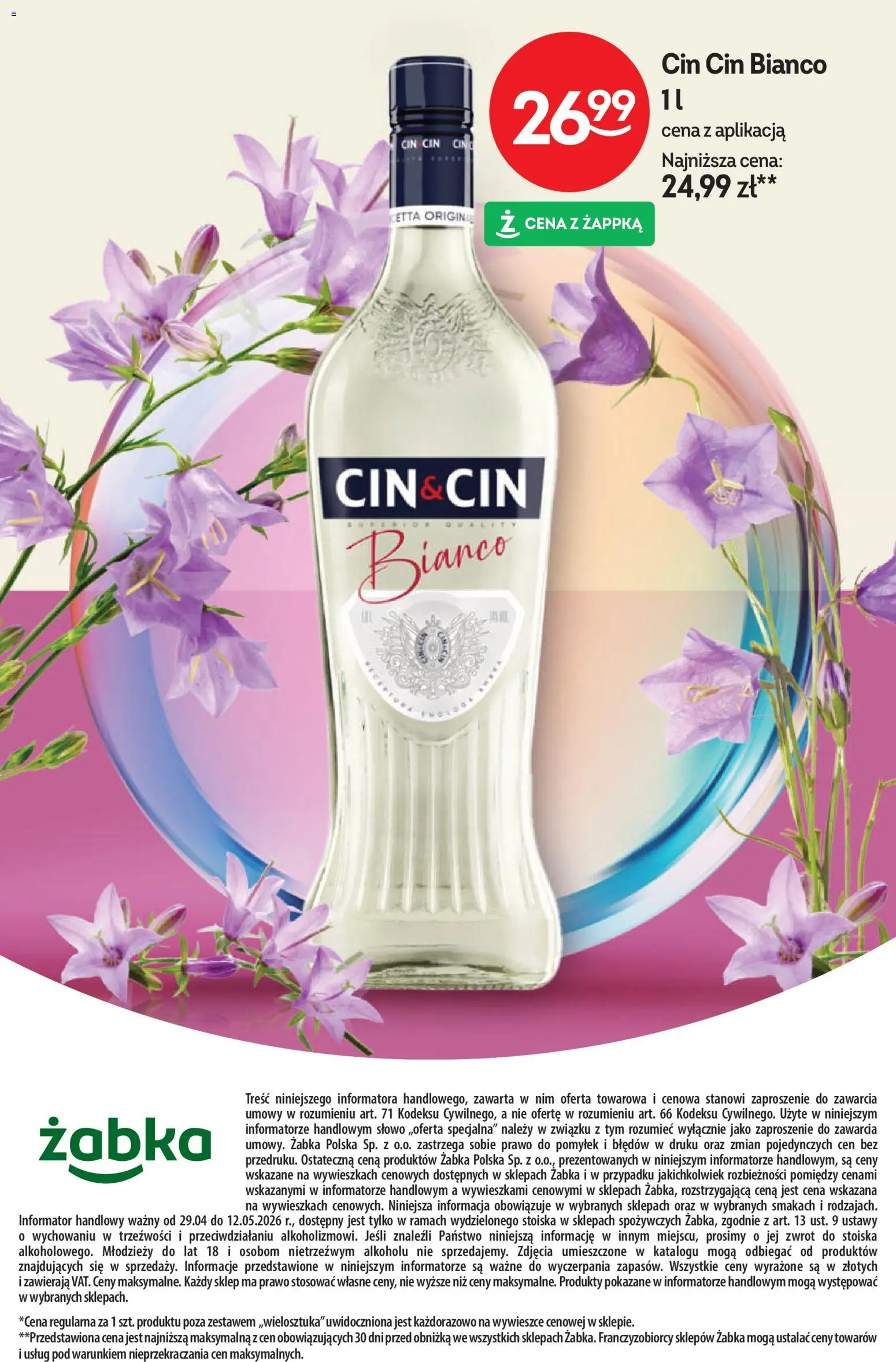Żabka gazetka - Katalog win od 29.04.2026 | Strona: 20 | Produkty: Cin&cin bianco