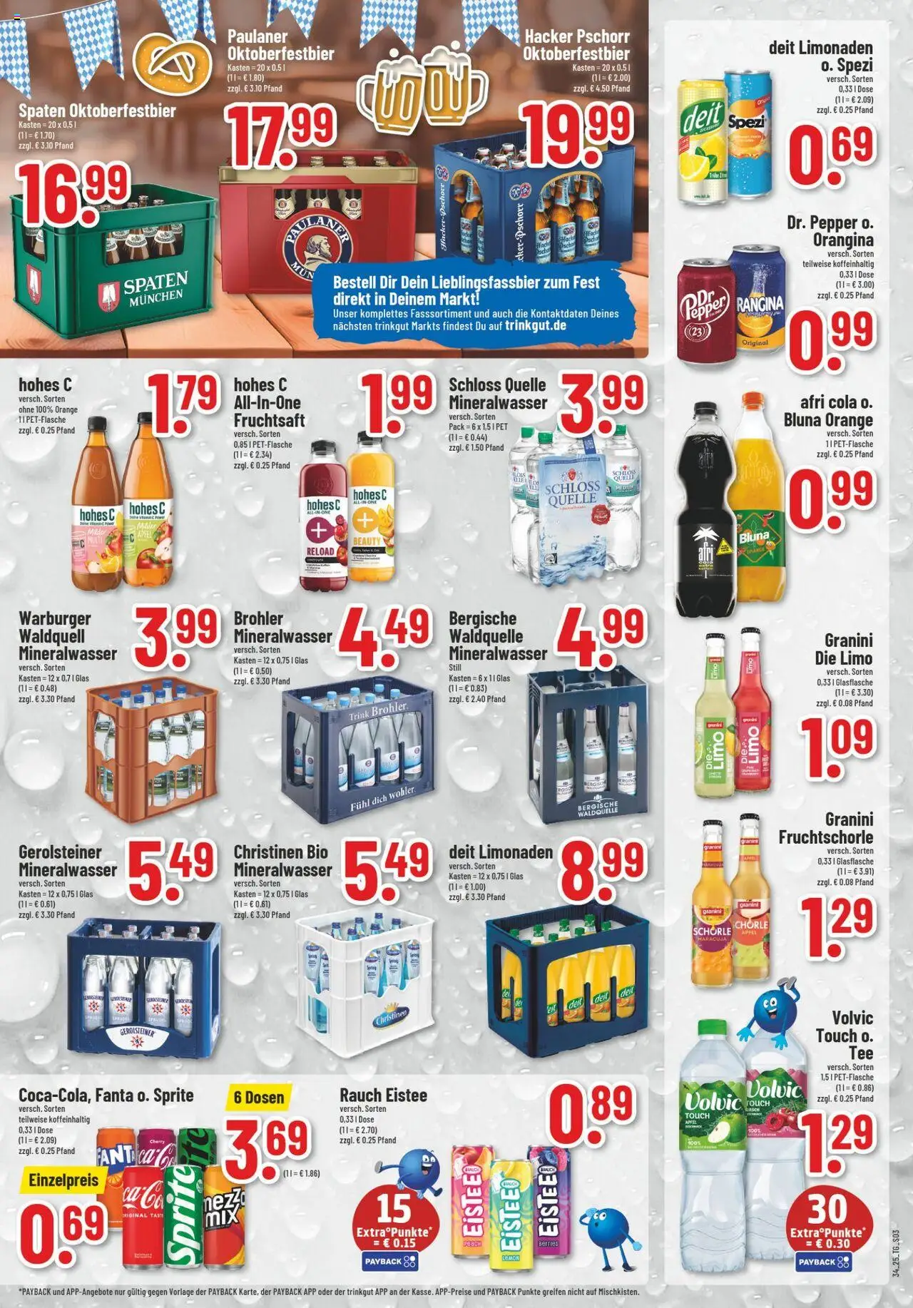 Trinkgut Prospekt 	 - gültig ab dem 18.08.2025 | Seite: 3 | Produkte: Fanta, Volvic touch, Volvic, Paulaner