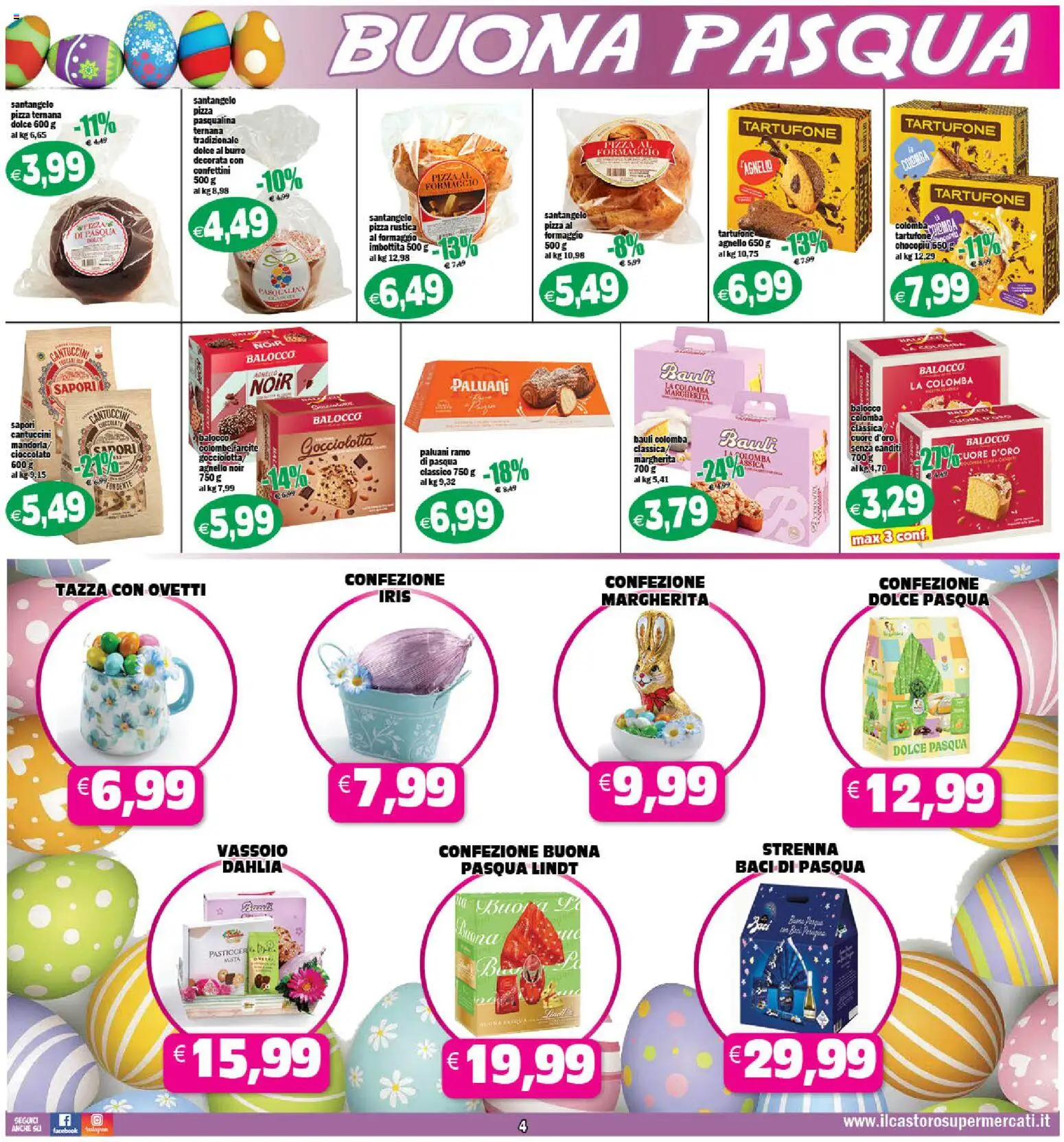 Volantino Il Castoro del 27.03.2026 | Pagina: 4 | Prodotti: Formaggio, Burro, Agnello, Vassoio