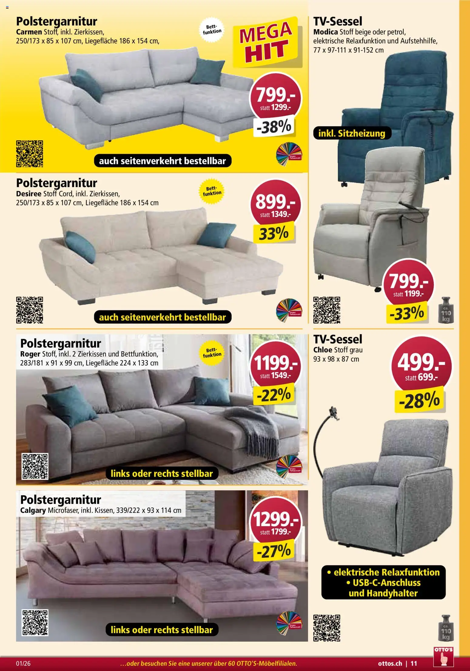 Otto's Aktionen Möbelflyer – gültig ab 01.01.2026 | Seite: 11 | Produkte: Bett