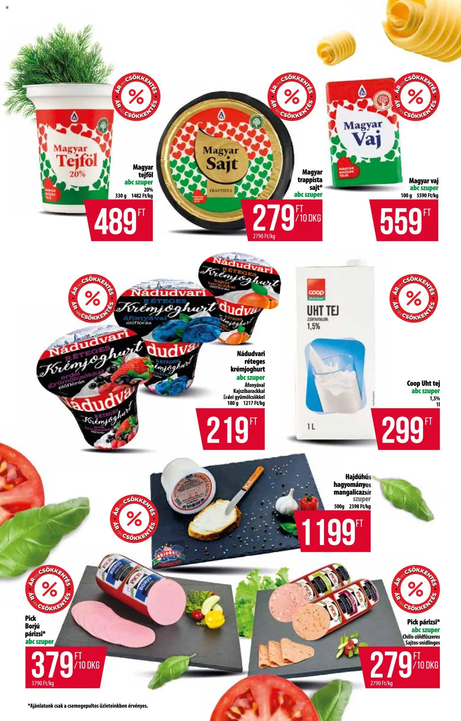COOP akciós ujság - amely érvényes a következő dátumtól: 27.11.2025 | Oldal: 4 | Termékek: Pick, Vaj, Sajt, Tejföl