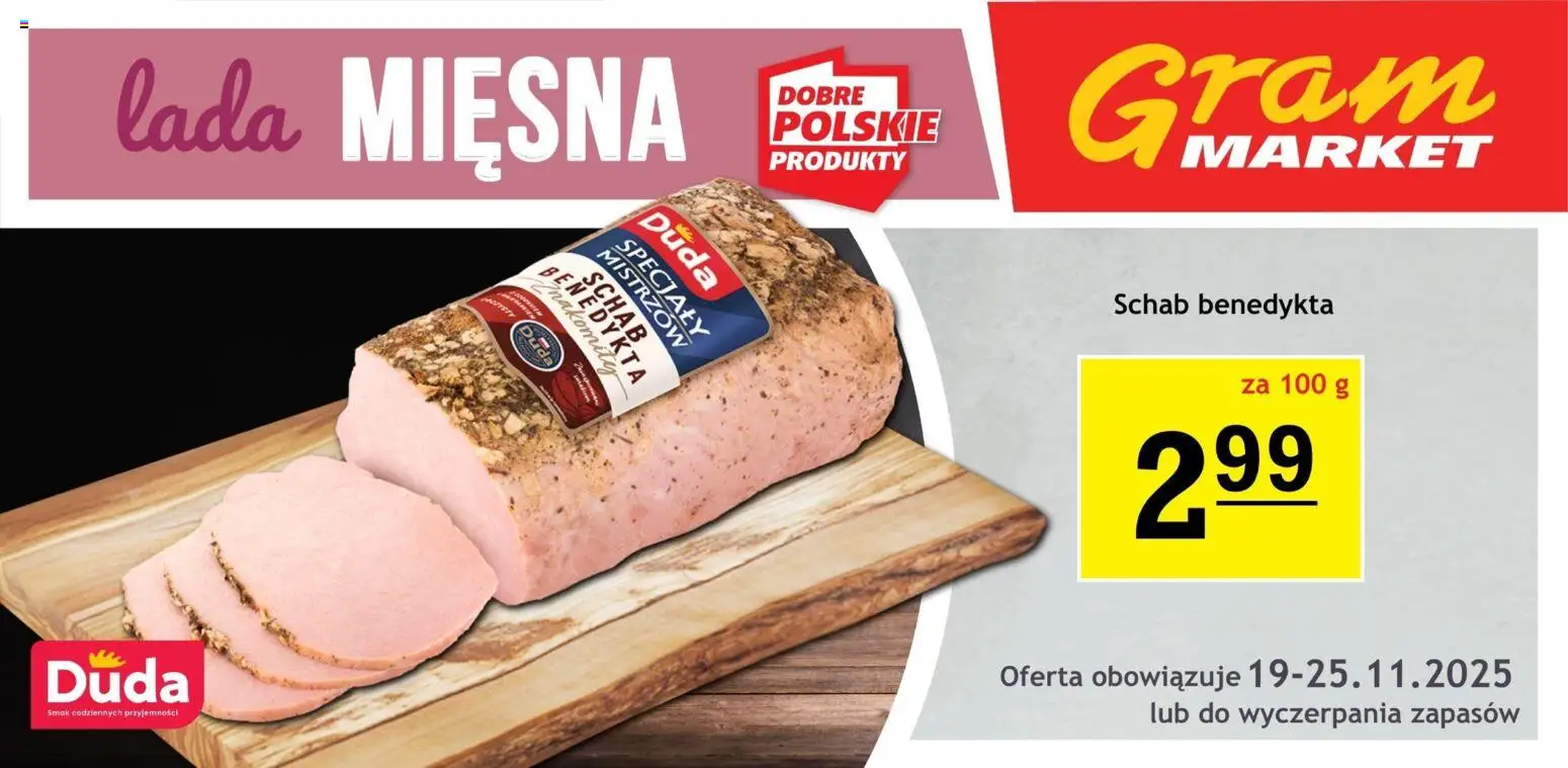 Gram Market Gazetka - Lada Mięsna od 19.11.2025 | Strona: 3 | Produkty: Schab