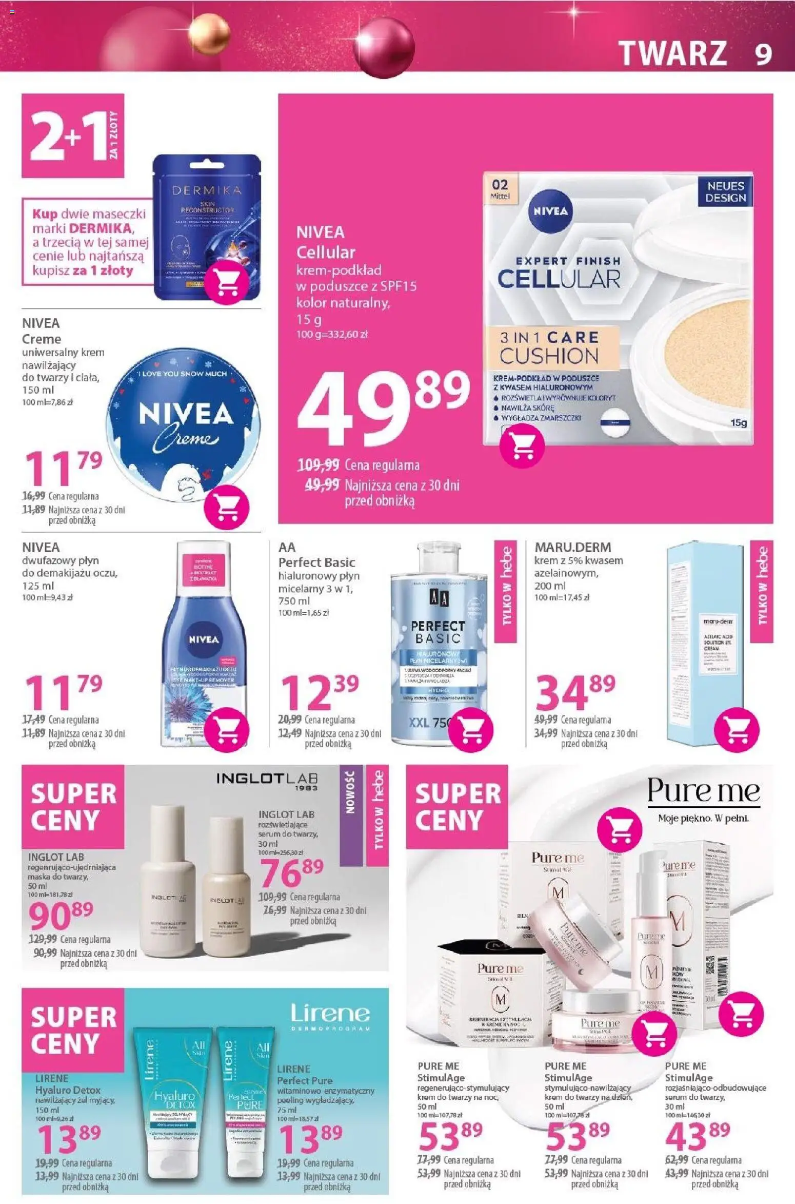 Hebe Gazetka od 02.12.2025 | Strona: 9 | Produkty: Maseczki, Płyn do demakijażu, Krem, Krem do twarzy
