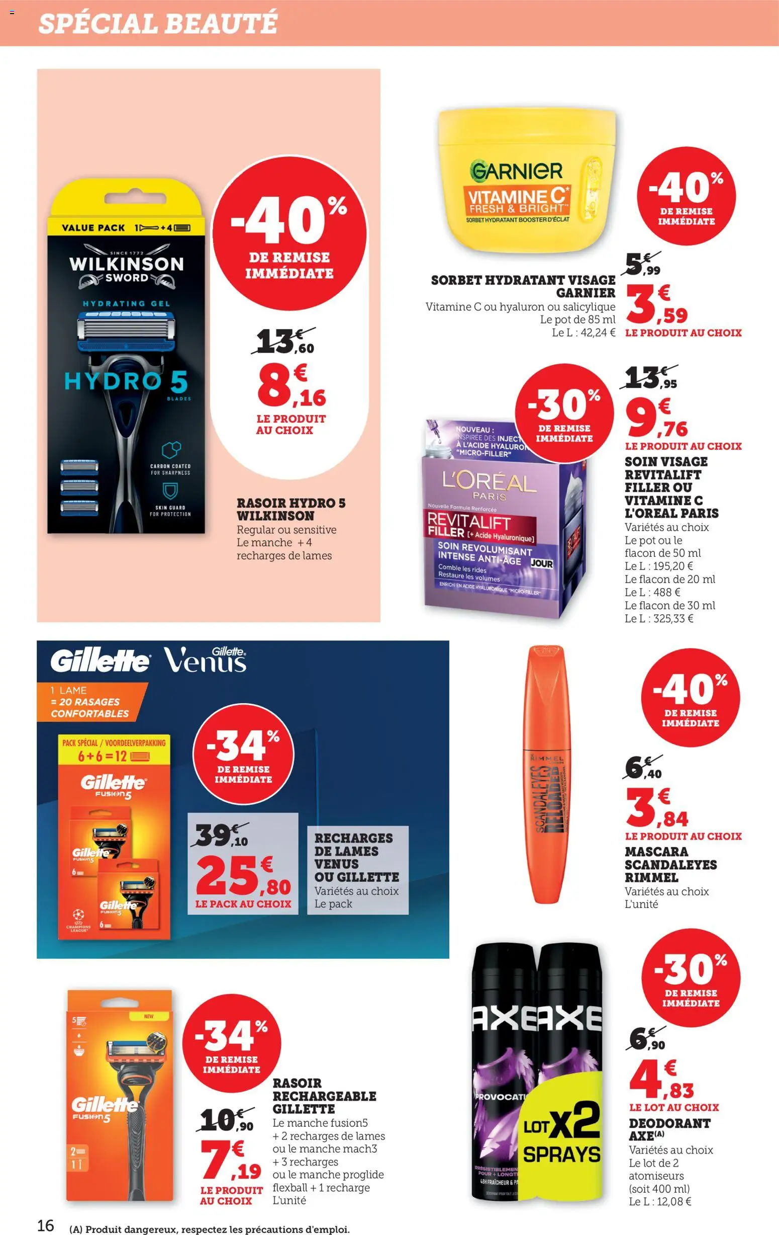 {H1} | Page: 16 | Produits: Rasoir, Mascara, Déodorant