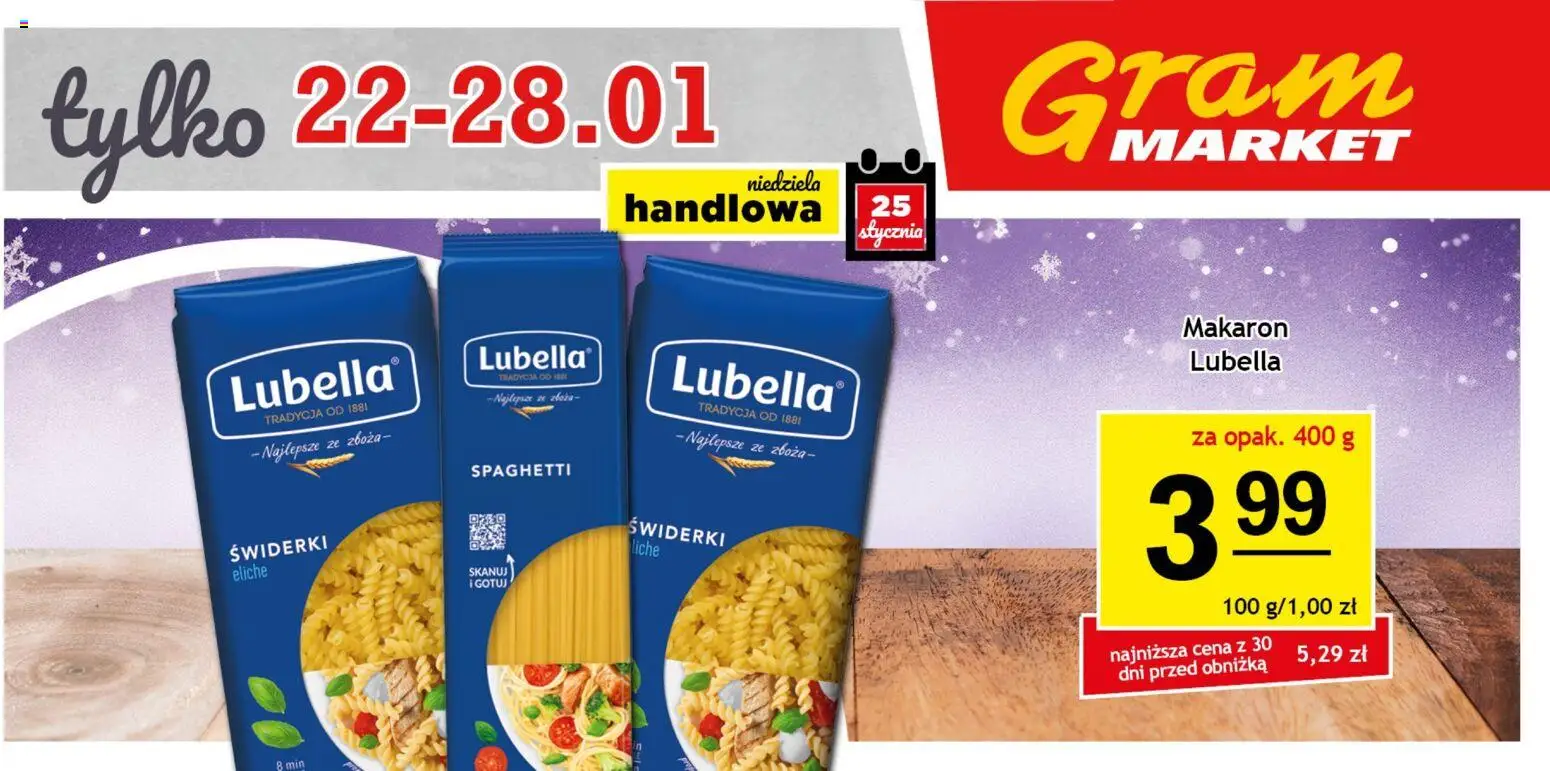 Gram Market Gazetka - Billboard od 22.01.2026 | Strona: 2 | Produkty: Makaron