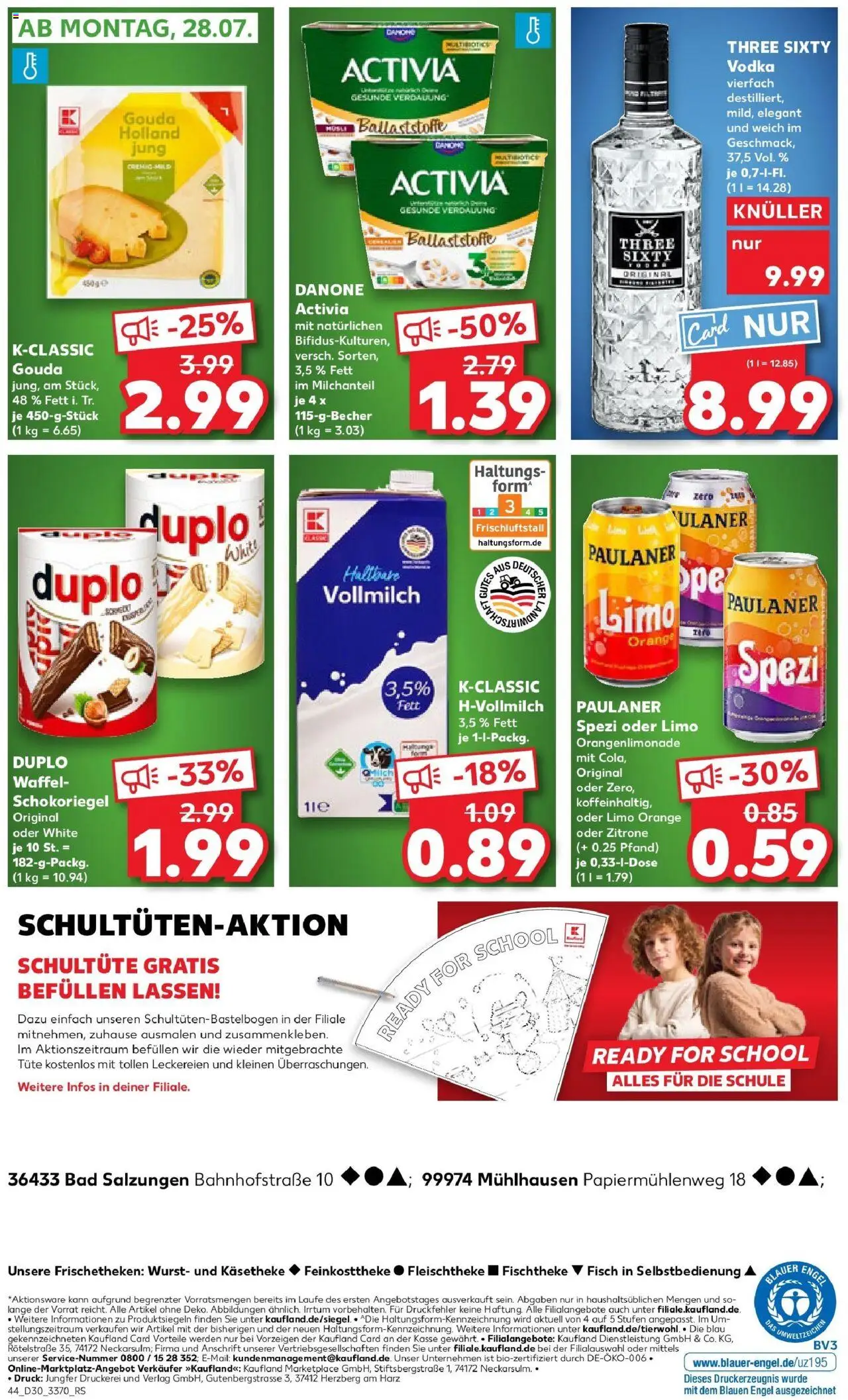 Kaufland prospekt Bad Salzungen	 - gültig ab dem 24.07.2025 | Seite: 44 | Produkte: Musli, Danone activia, Paulaner spezi, Wurst