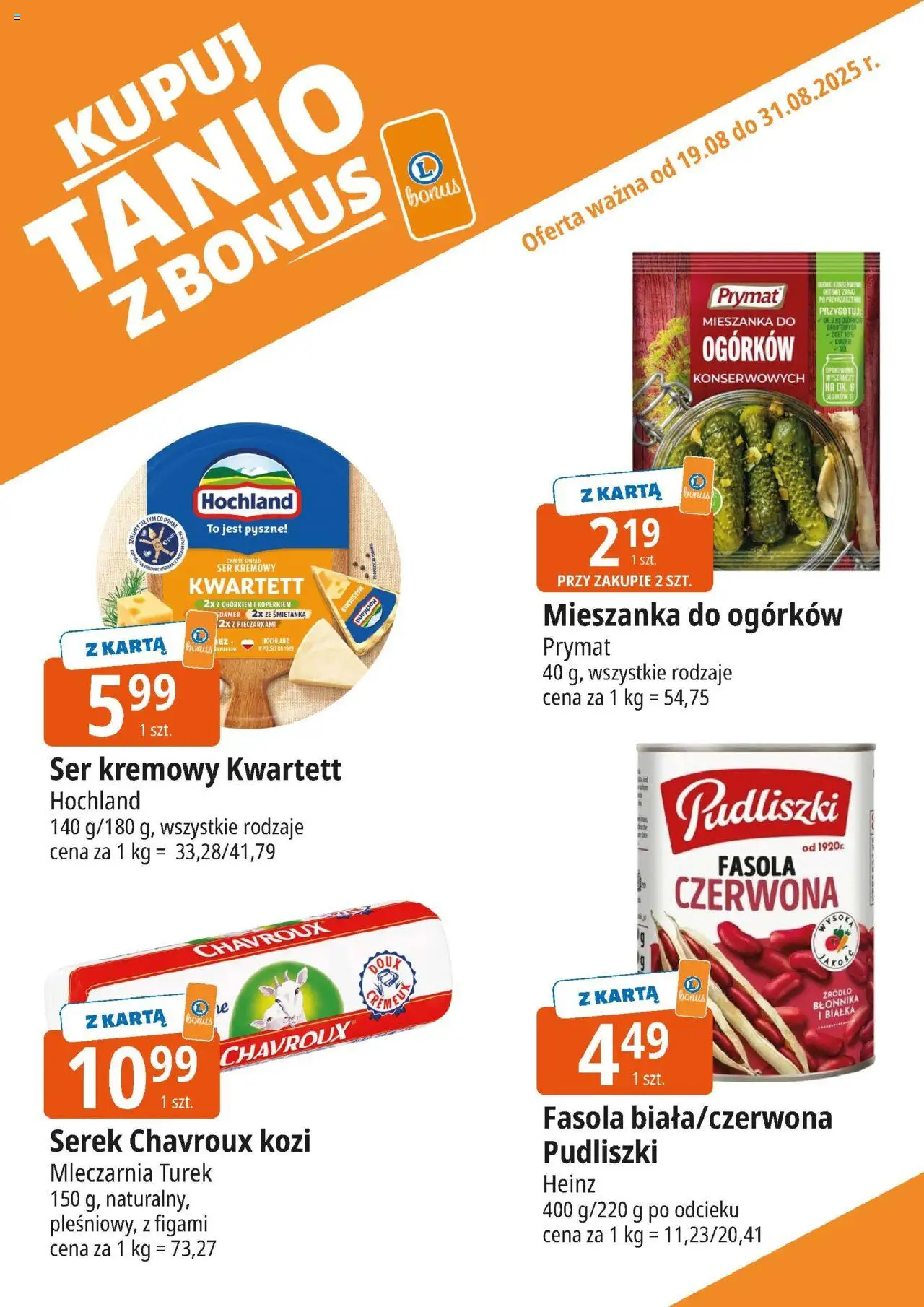 E.Leclerc Gazetka - Kupony dodatkowe od 19.08.2025 | Strona: 8 | Produkty: Karta, Serek, Ser, Cukier