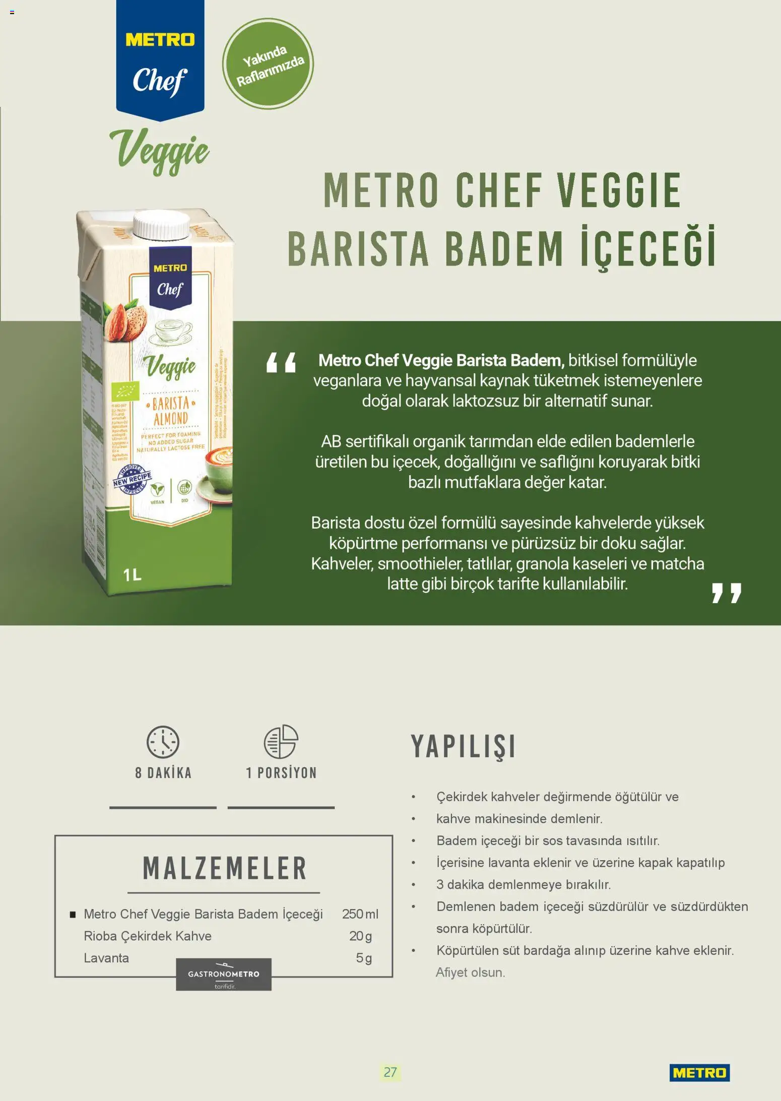 Metro - Bitki Bazlı ve Vegan 2025 - 21.10.2025 tarihinden itibaren geçerlidir | Sayfa: 27 | Ürünler: Süt, Kahve, Badem, Sos