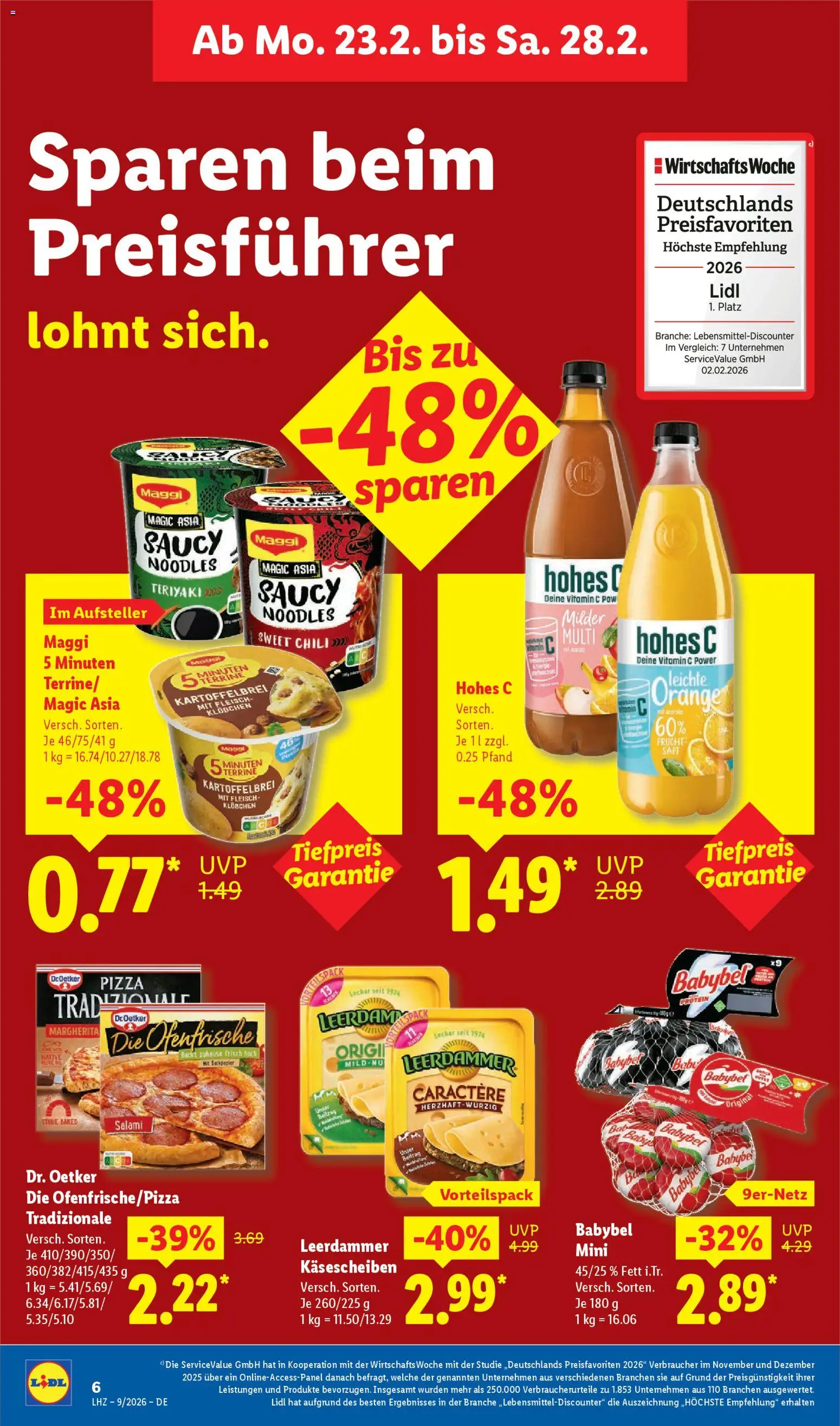 Lidl Prospekt Korntal-Münchingen – gültig ab 23.02.2026 | Seite: 12 | Produkte: Maggi, Salami, Pizza, Fleisch