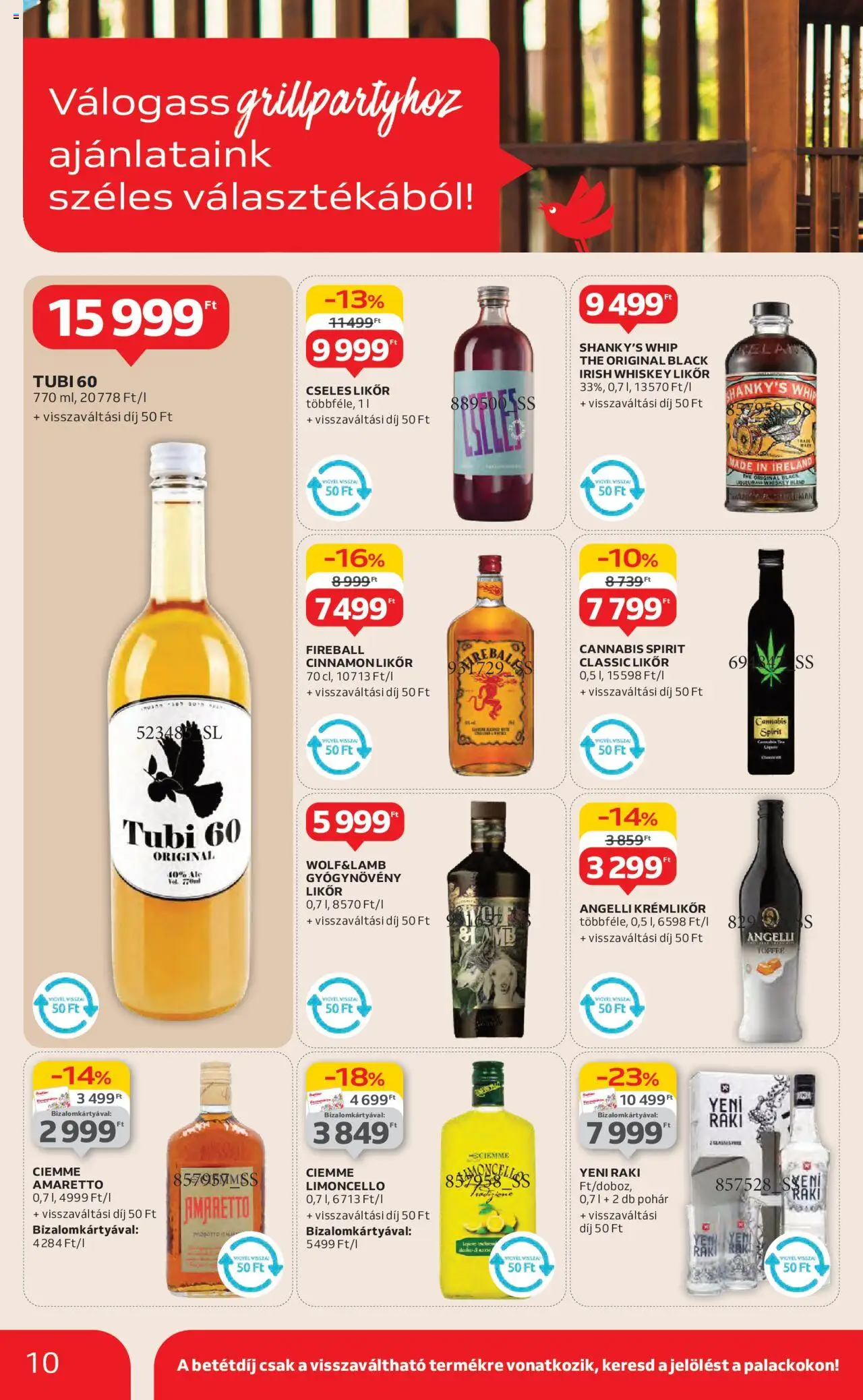 Auchan akciós ujság - amely érvényes a következő dátumtól: 26.06.2025 | Oldal: 10 | Termékek: Whiskey, Krémlikőr, Likőr, Pohár