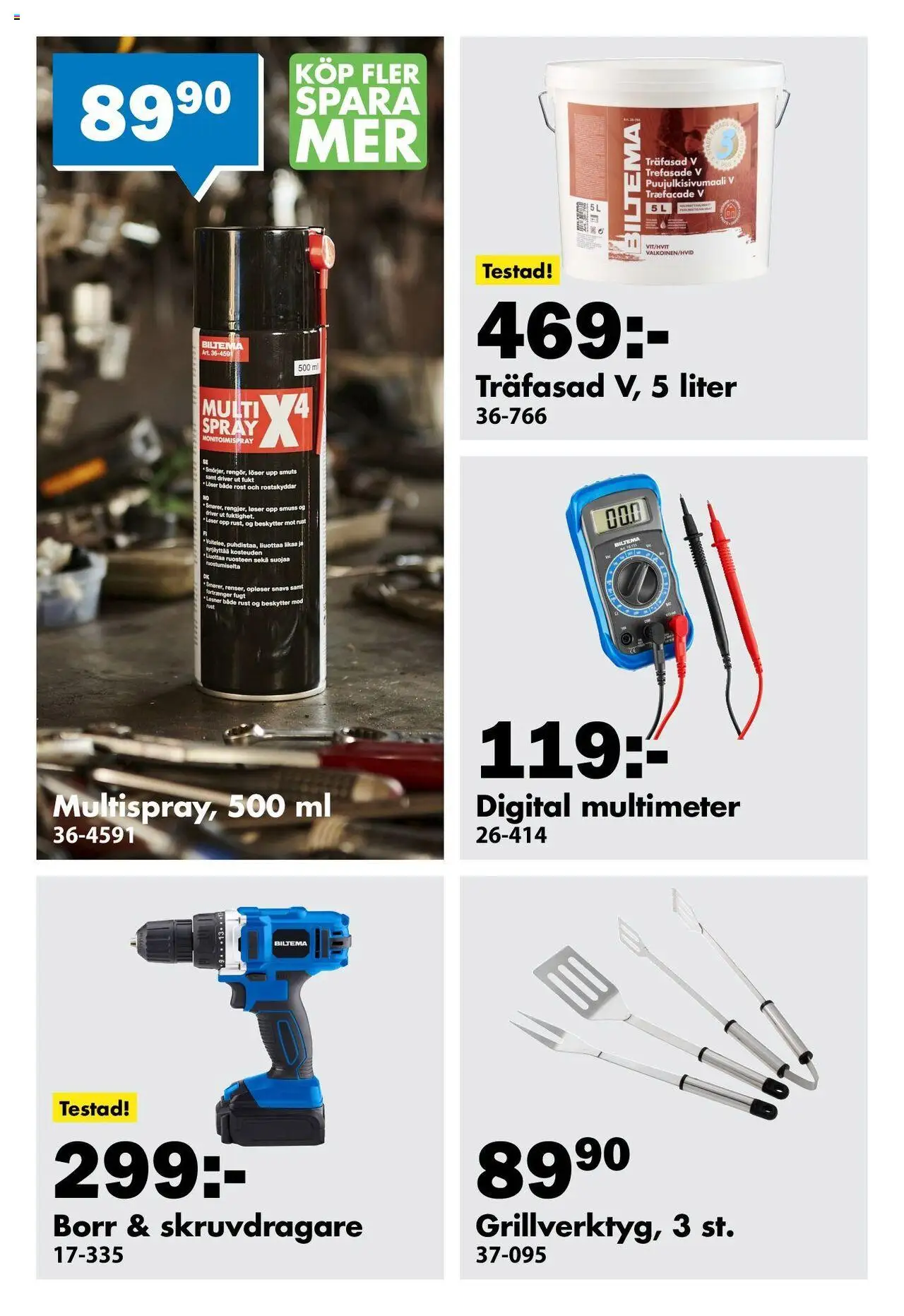 Biltema reklamblad aktuell från 01.08.2025 | Sida: 7 | Produkter: Skruvdragare, Borr