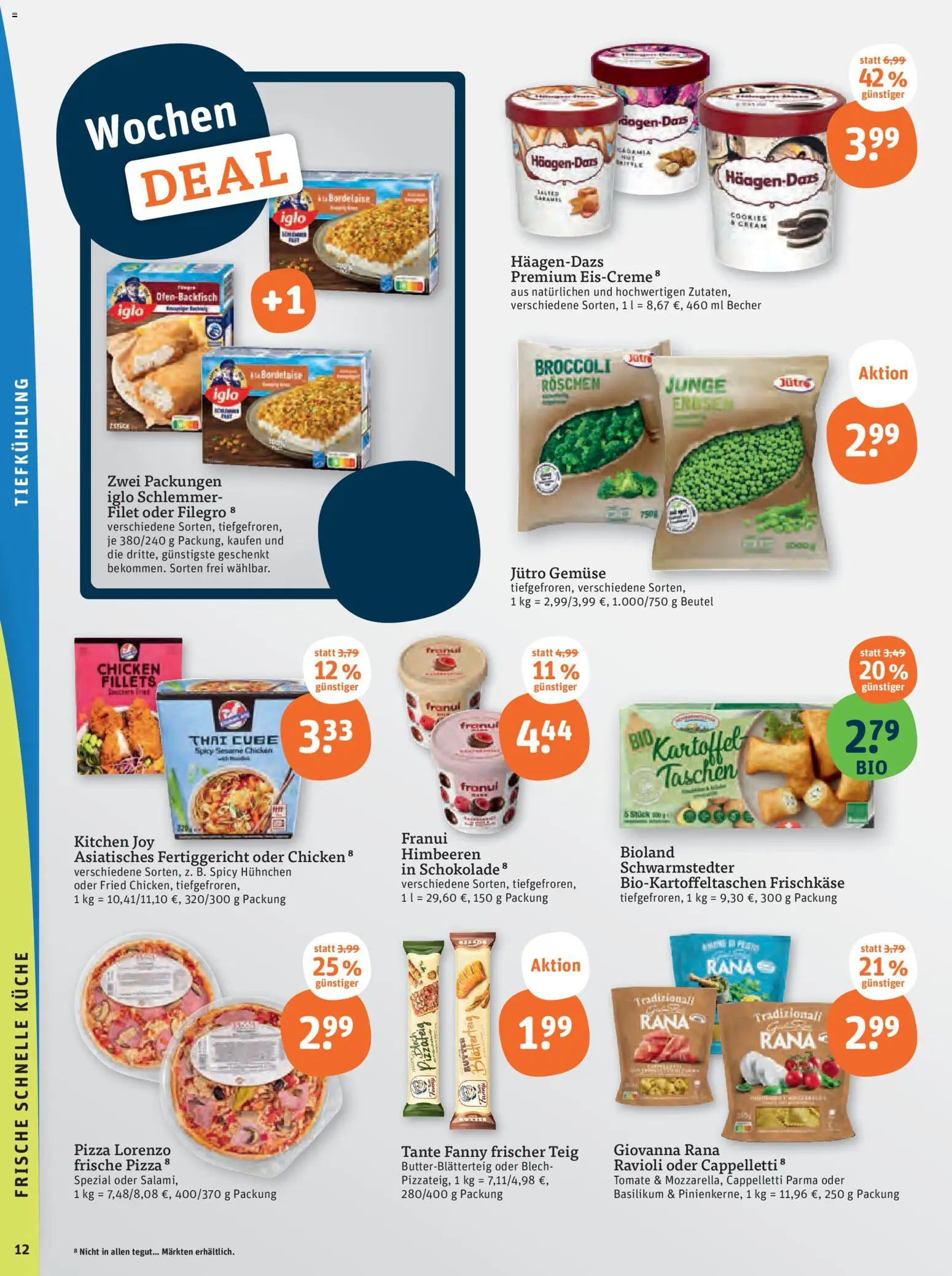 Tegut Prospekt 	 – gültig ab 03.11.2025 | Seite: 14 | Produkte: Himbeeren, Schokolade, Pizza, Erbsen