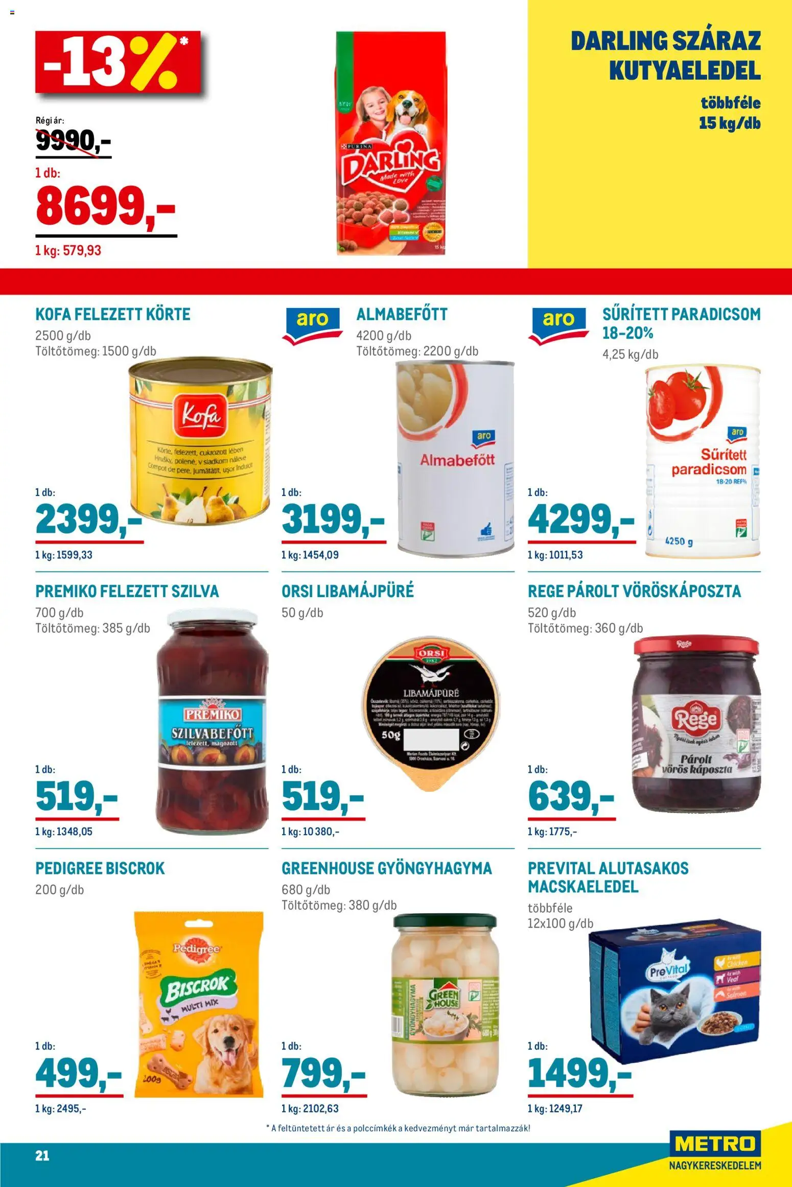 Metro akciós ujság - amely érvényes a következő dátumtól: 02.11.2025 | Oldal: 21 | Termékek: Káposzta, Sűrített paradicsom, Gyöngyhagyma, Szilvabefőtt
