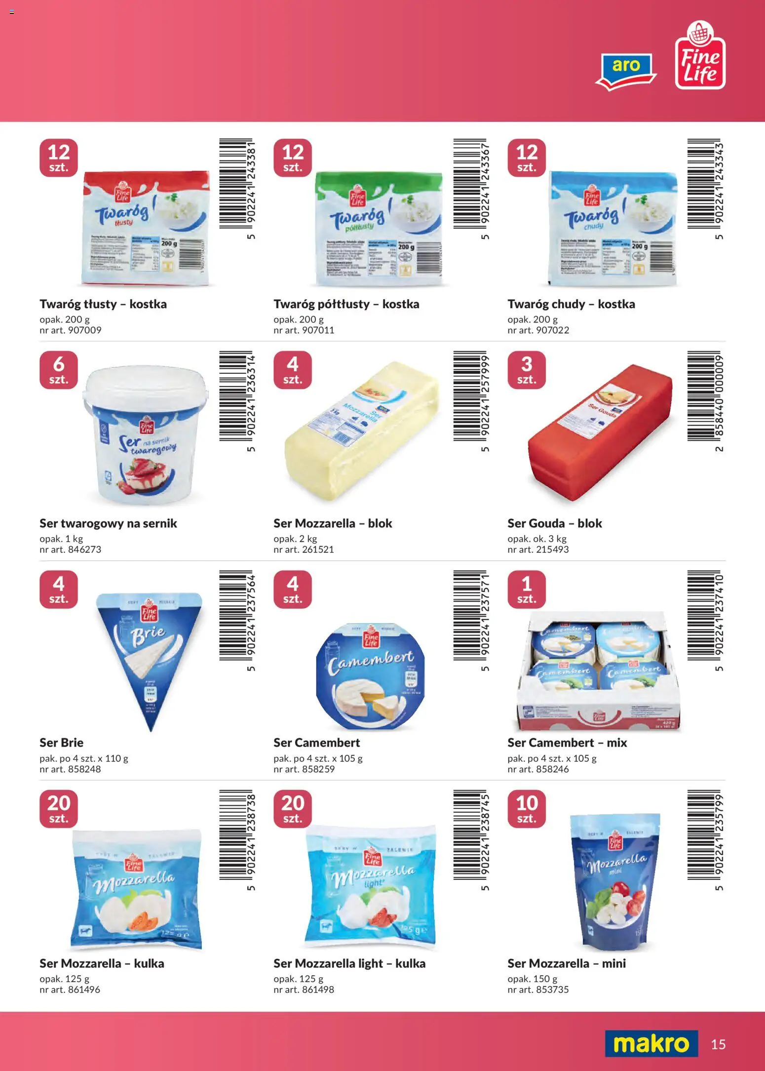 Makro gazetka - Marki własne dla Twojego sklepu od 23.04.2026 | Strona: 15 | Produkty: Twaróg tłusty, Twaróg półtłusty, Ser, Twaróg