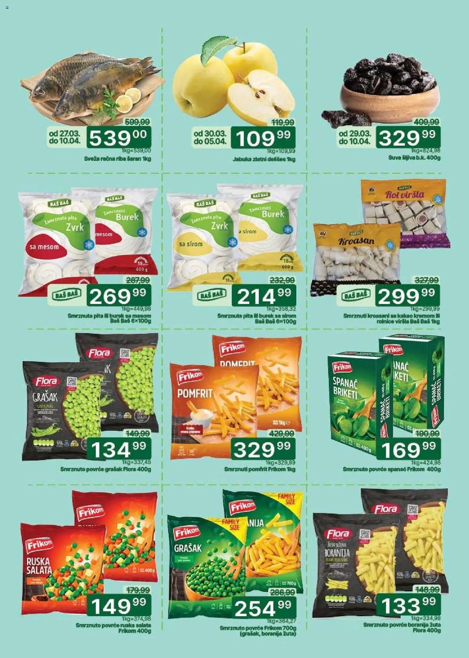 Univerexport katalog - važi od 30.03.2026 | Strana: 2 | Proizvode: Ruska salata, Grašak, Kroasan, Šljiva