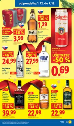 Lidl leták platný od 01.12.2025 | Strana: 33 | Produkty: Budvar, Vodka, Whisky, Rum