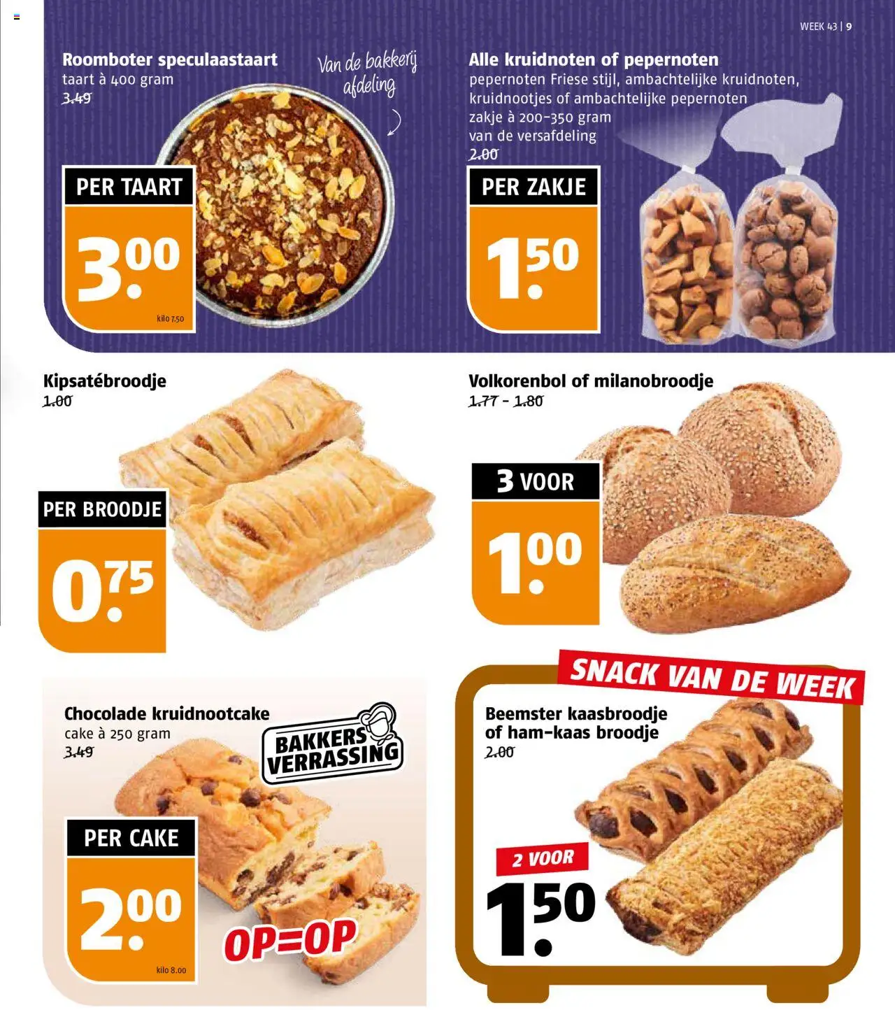 {H1} | Pagina: 9 | Producten: Taart, Roomboter, Bakkerij, Broodje