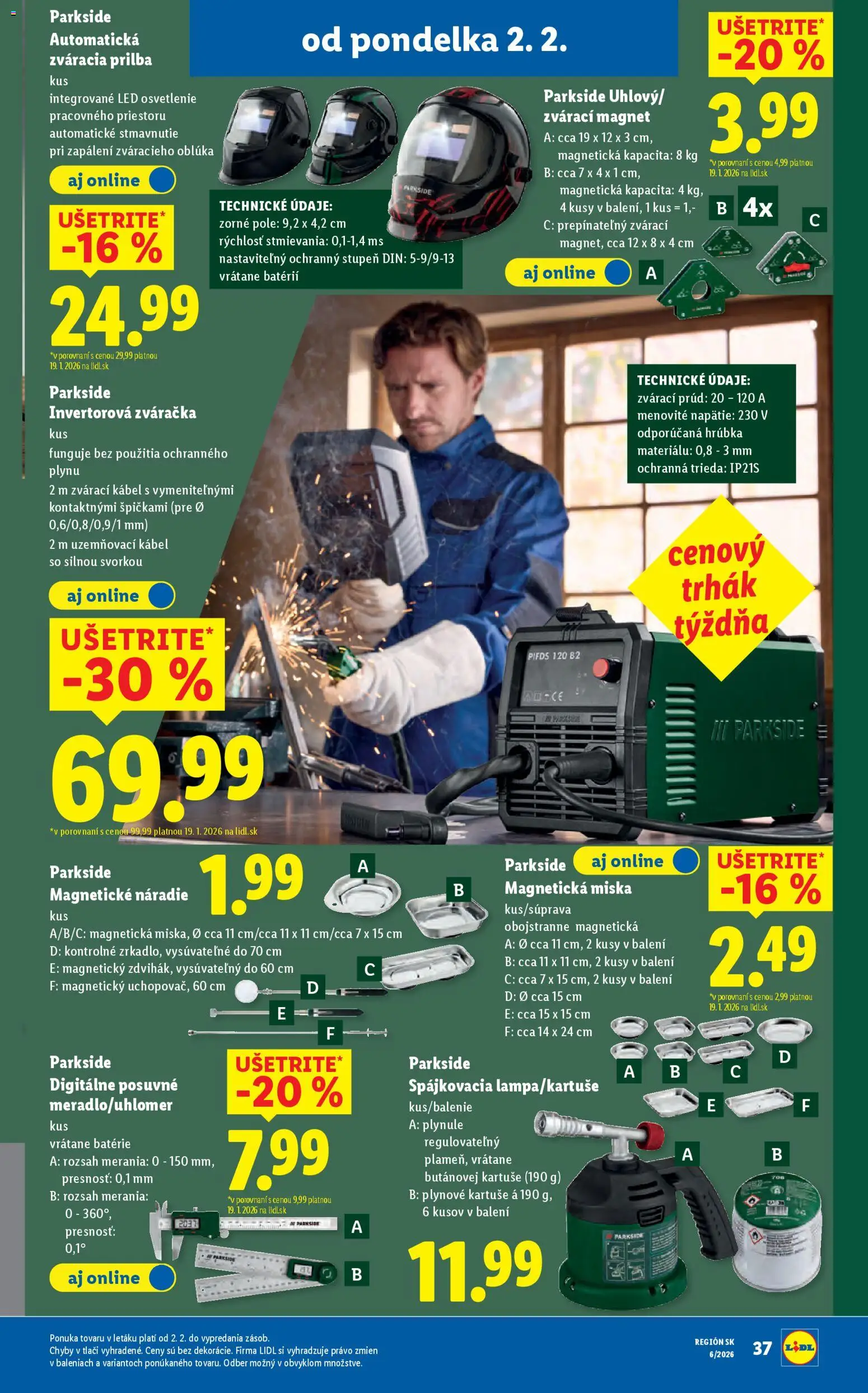 Nové Lidl akcie – leták je platný od 05.02.2026 | Strana: 86 | Produkty: Led osvetlenie, Osvetlenie, Zváračka, Náradie