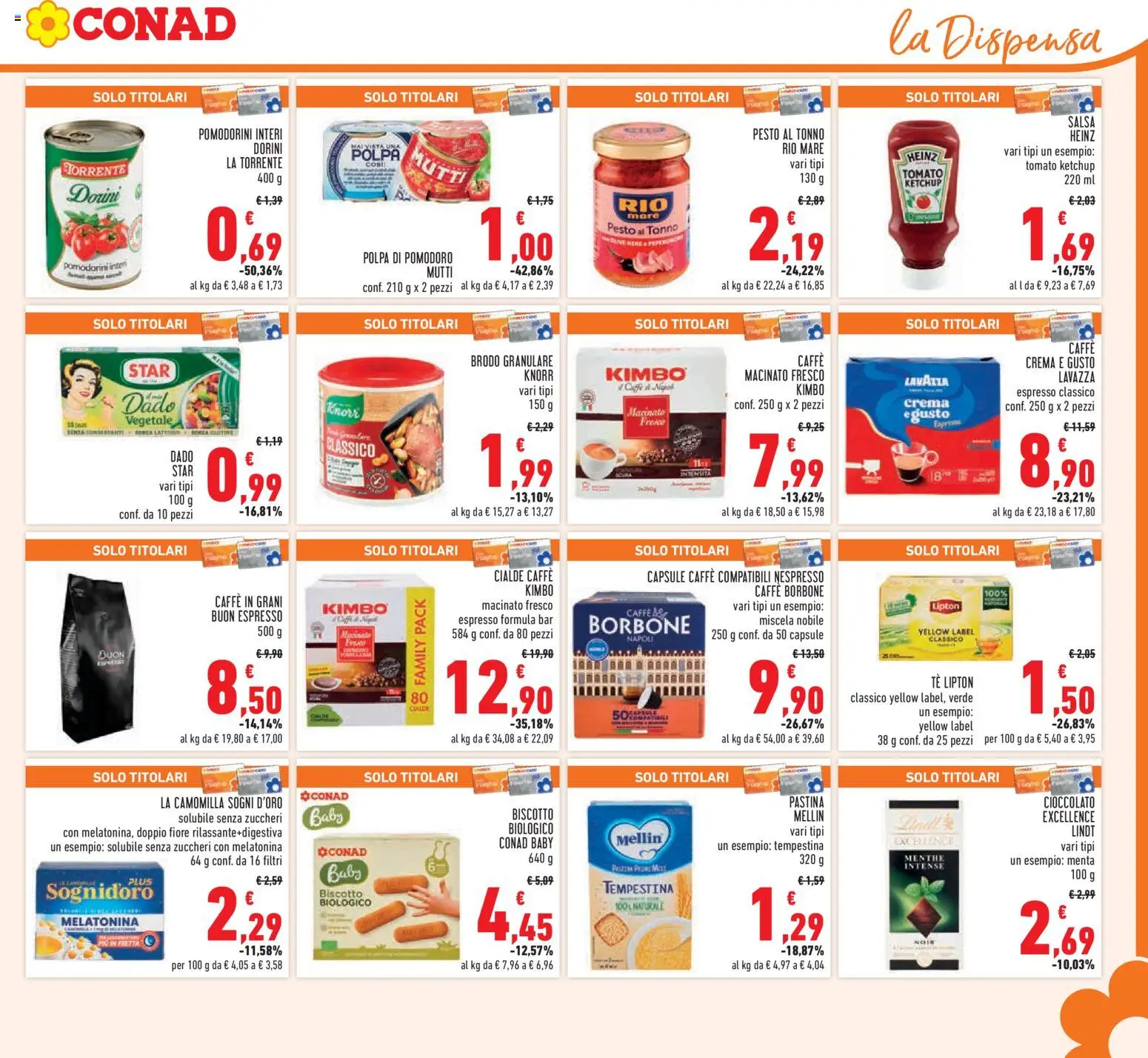 Volantino Conad del 25.02.2026 | Pagina: 19 | Prodotti: Cioccolato, Pomodoro, Mutti, Menta