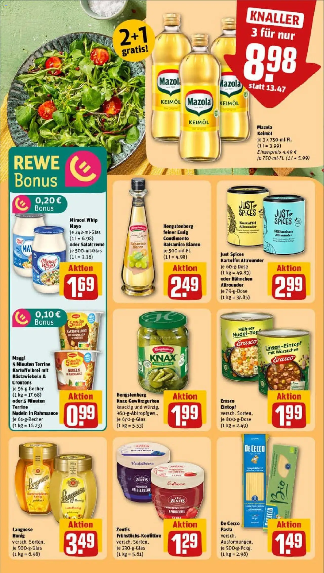 Rewe prospekt Lübeck / St. Jürgen	 - gültig ab dem 27.07.2025 | Seite: 22 | Produkte: Balsamico, Nudeln, Erasco, Maggi 5 minuten terrine