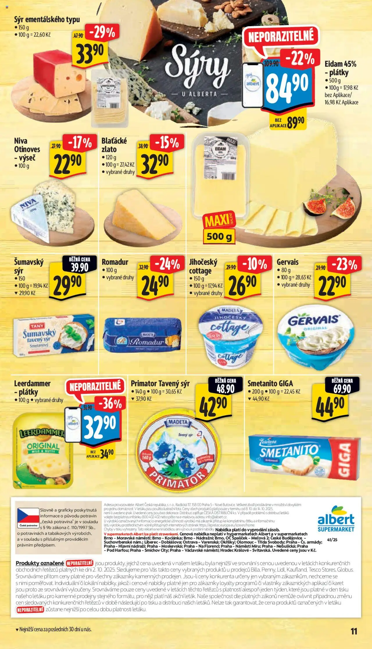 Albert leták - Supermarket od 08.10.2025 | Strana: 18 | Produkty: Tavený sýr, Sýr, Sýry, Cottage