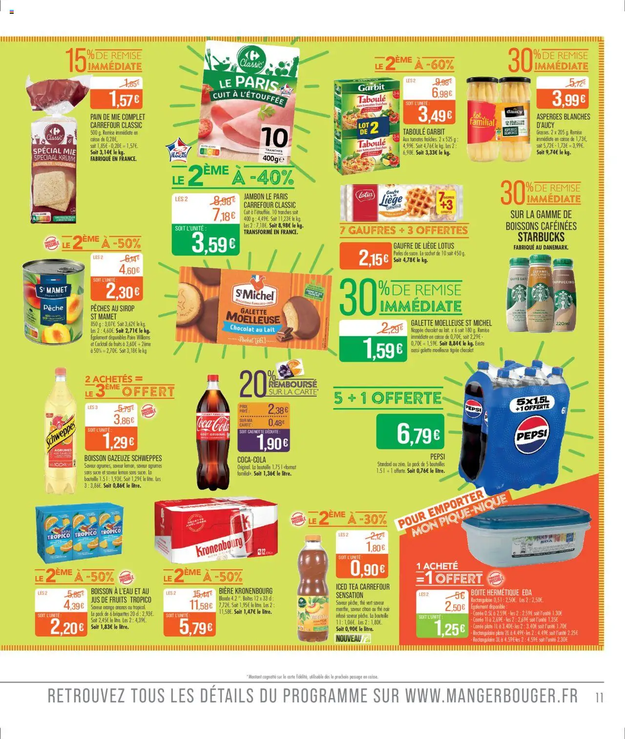  | Page: 11 | Produits: Sucre, Jus, Bière, Gaufres