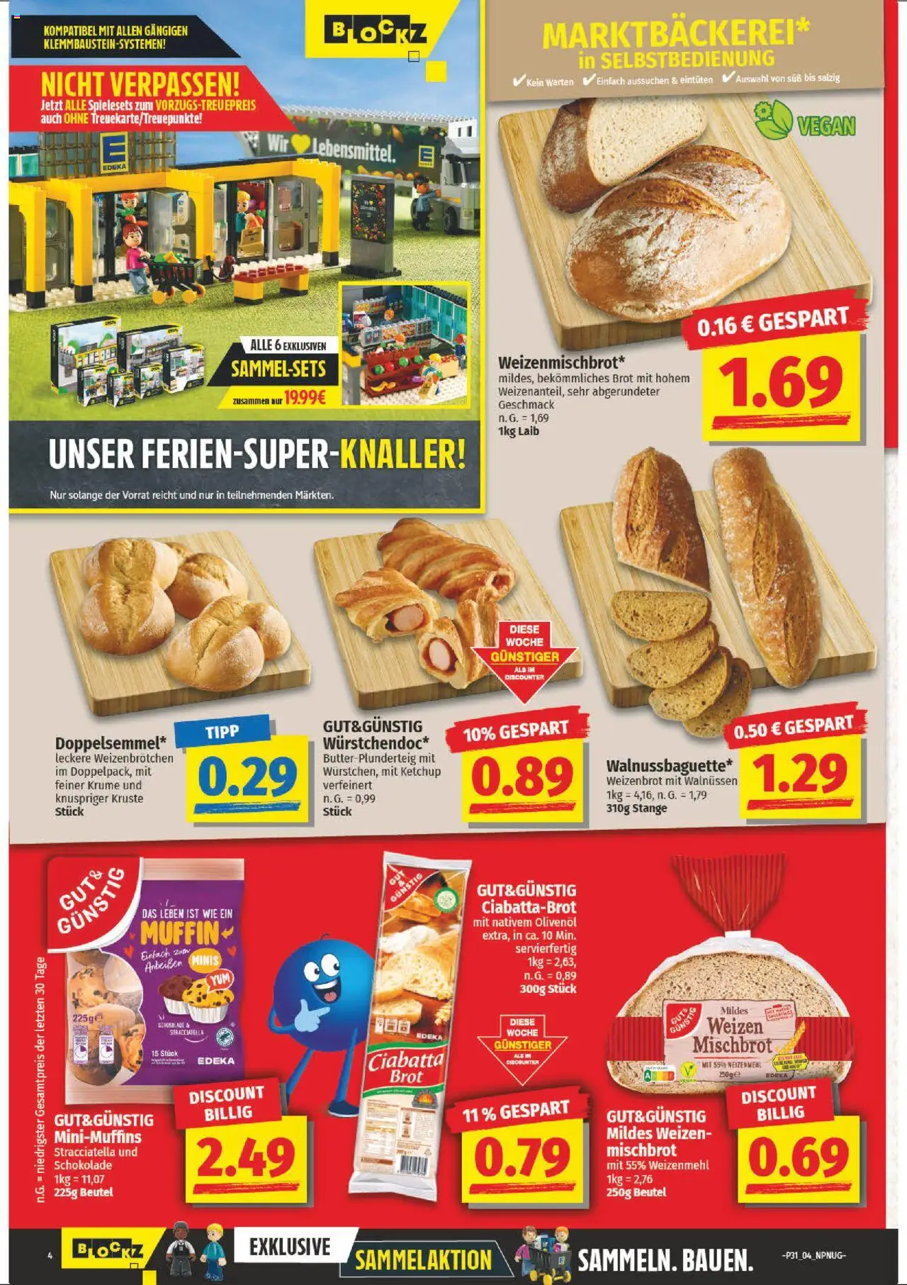 NP Discount Prospekt 	 - gültig ab dem 28.07.2025 | Seite: 4 | Produkte: Schokolade, Weizenmehl, Brot, Ketchup