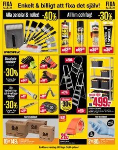 ÖoB erbjudanden - Förhandsvisning av reklamblad från butik ÖoB aktuell från 09.03.2026 | Sida: 8 | Produkter: Flyttlåda, Handskar, Lim, Roller