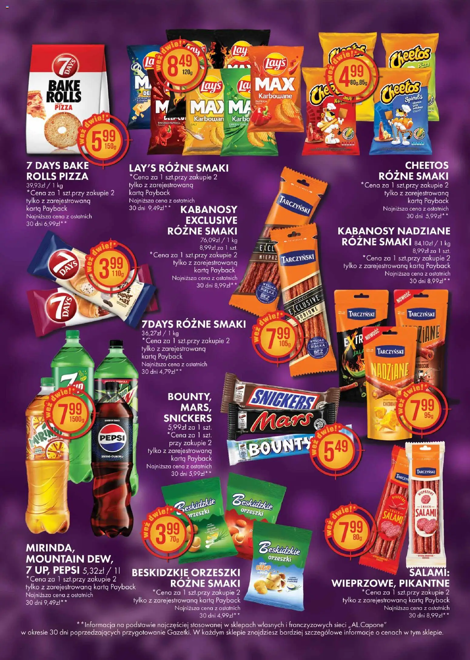 Al.Capone Gazetka od 13.11.2025 | Strona: 61 | Produkty: Pepsi, Salami, Pizza, Cheddar