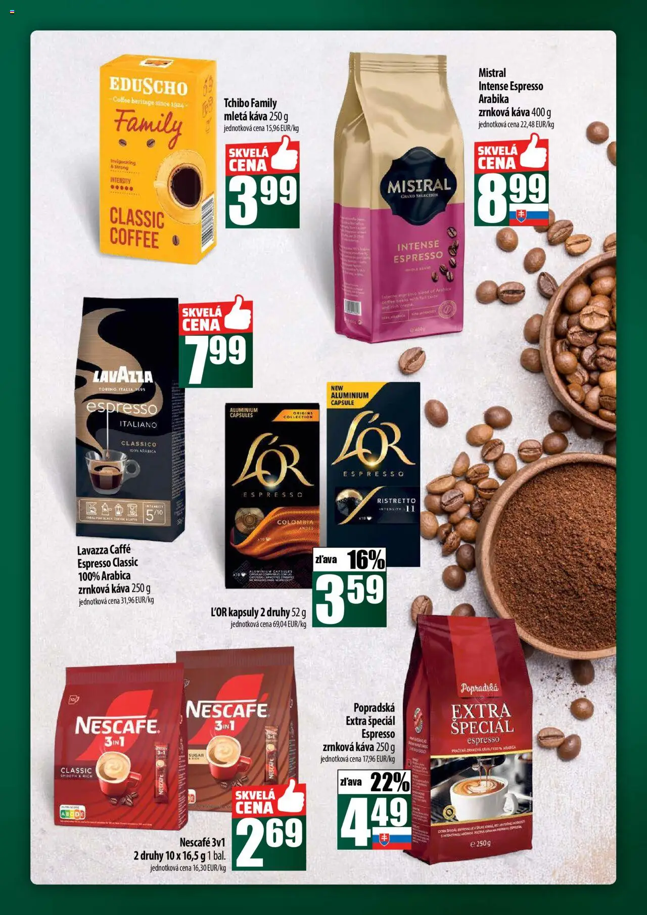 Nové COOP Jednota akcie – leták je platný od 16.10.2025 | Strana: 47 | Produkty: Káva, Lavazza, Zrnková káva