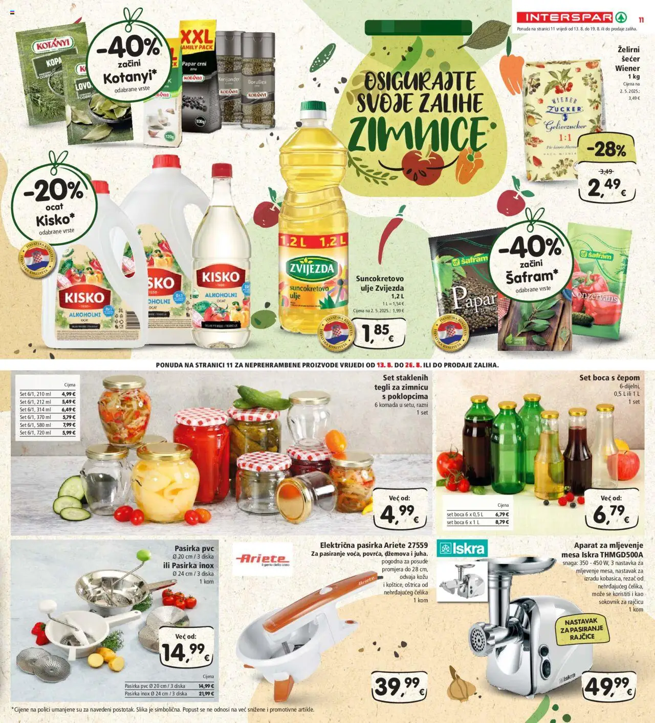 Interspar katalog | vrijedi od 13.08.2025 | Stranica: 11 | Proizvodi: Suncokretovo ulje, Ulje, Ocat, Papar