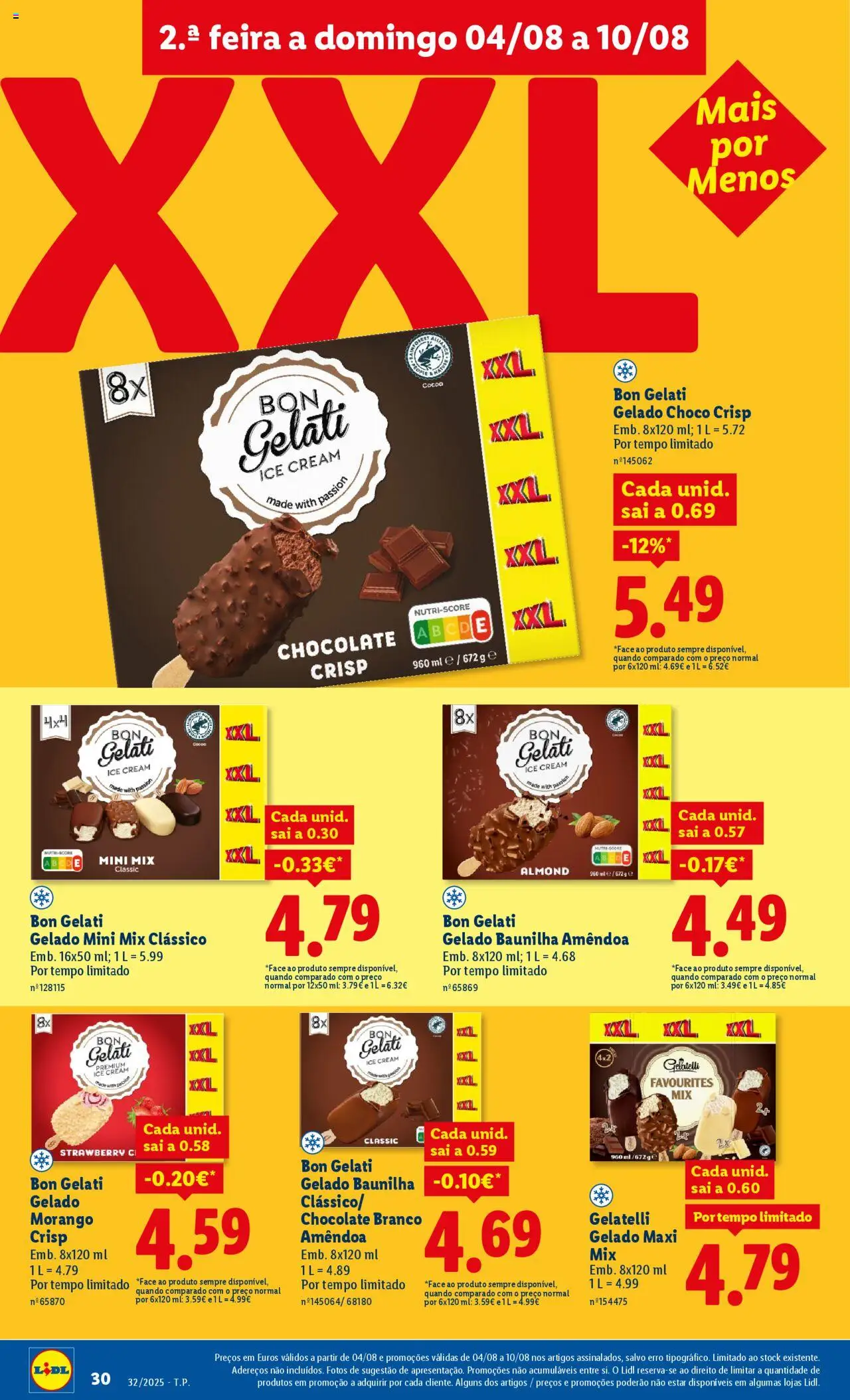 Lidl folheto │ válido de 04.08.2025 | Página: 30 | Produtos: Gelado, Chocolate