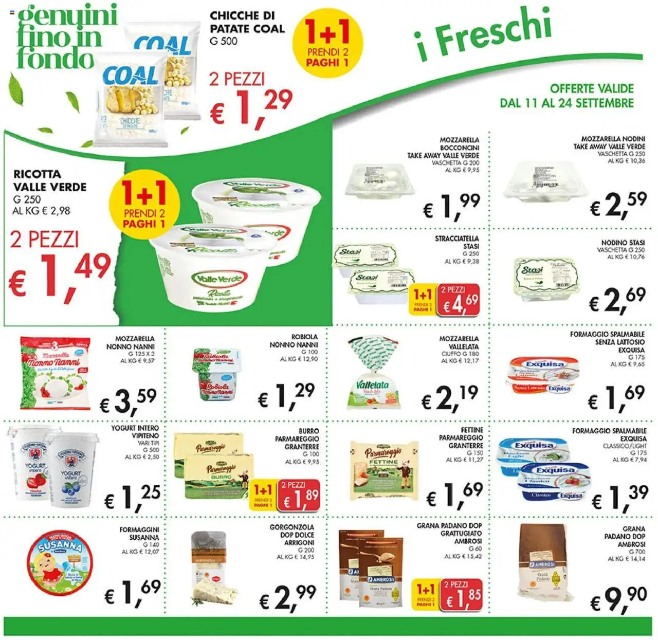 Volantino Coal del 11.09.2025 | Pagina: 10 | Prodotti: Patate, Formaggio, Ricotta, Stracciatella