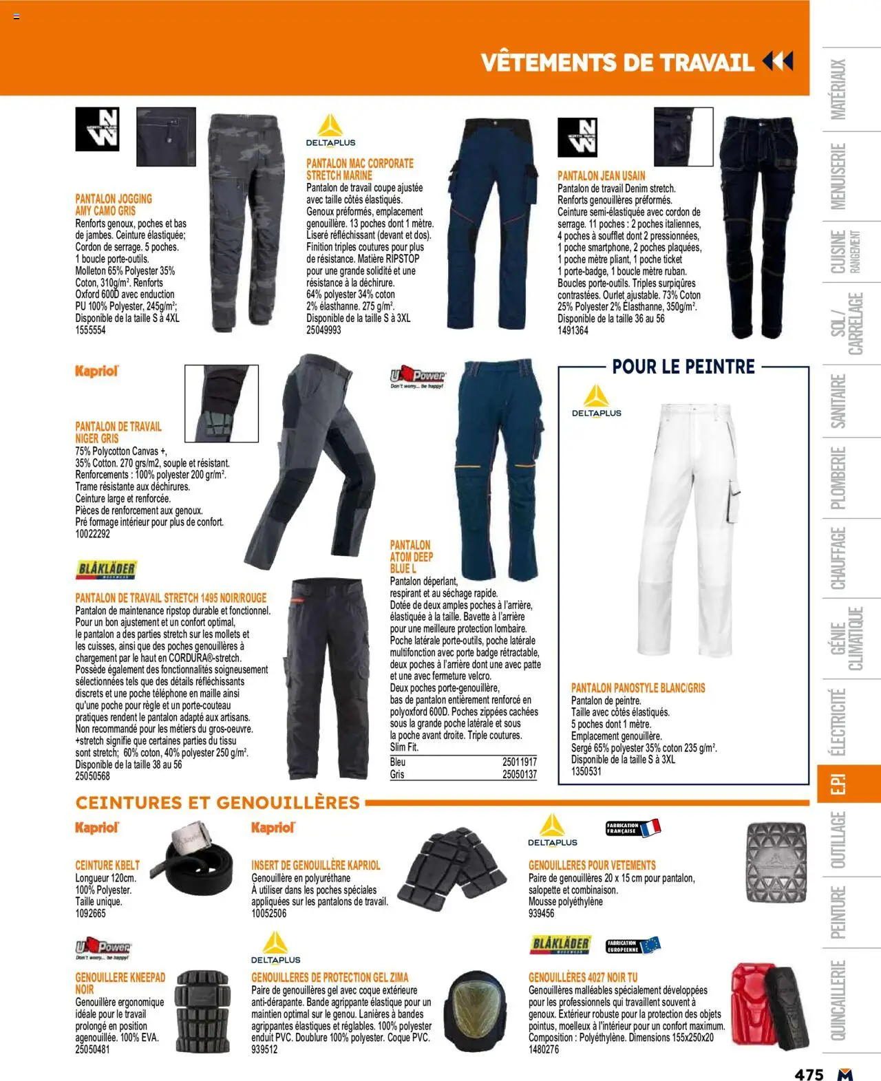  | Page: 475 | Produits: Coton, Porte, Bavette, Pantalon de travail