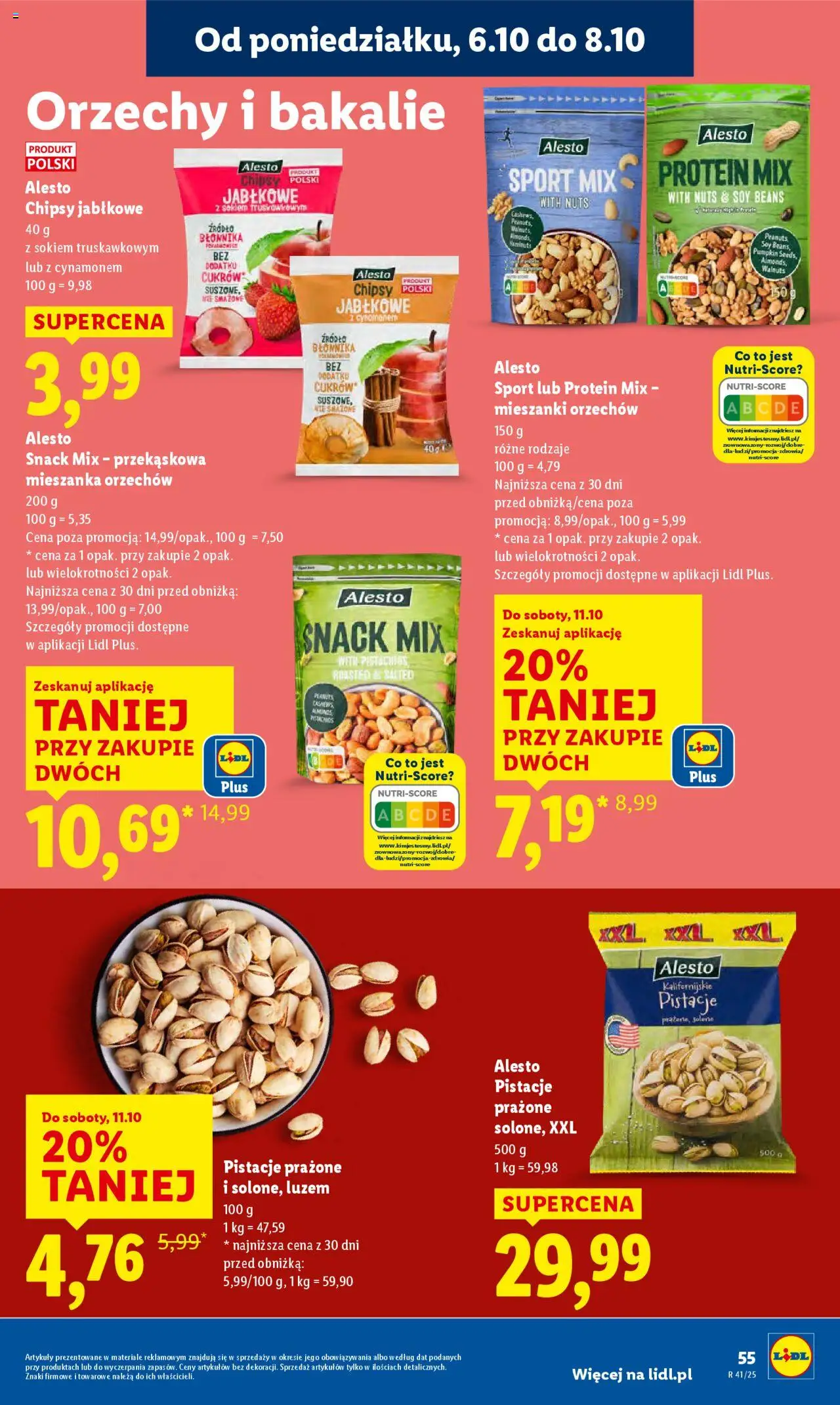 Lidl Gazetka od 06.10.2025 | Strona: 57 | Produkty: Chipsy, Chipsy jabłkowe, Orzechy