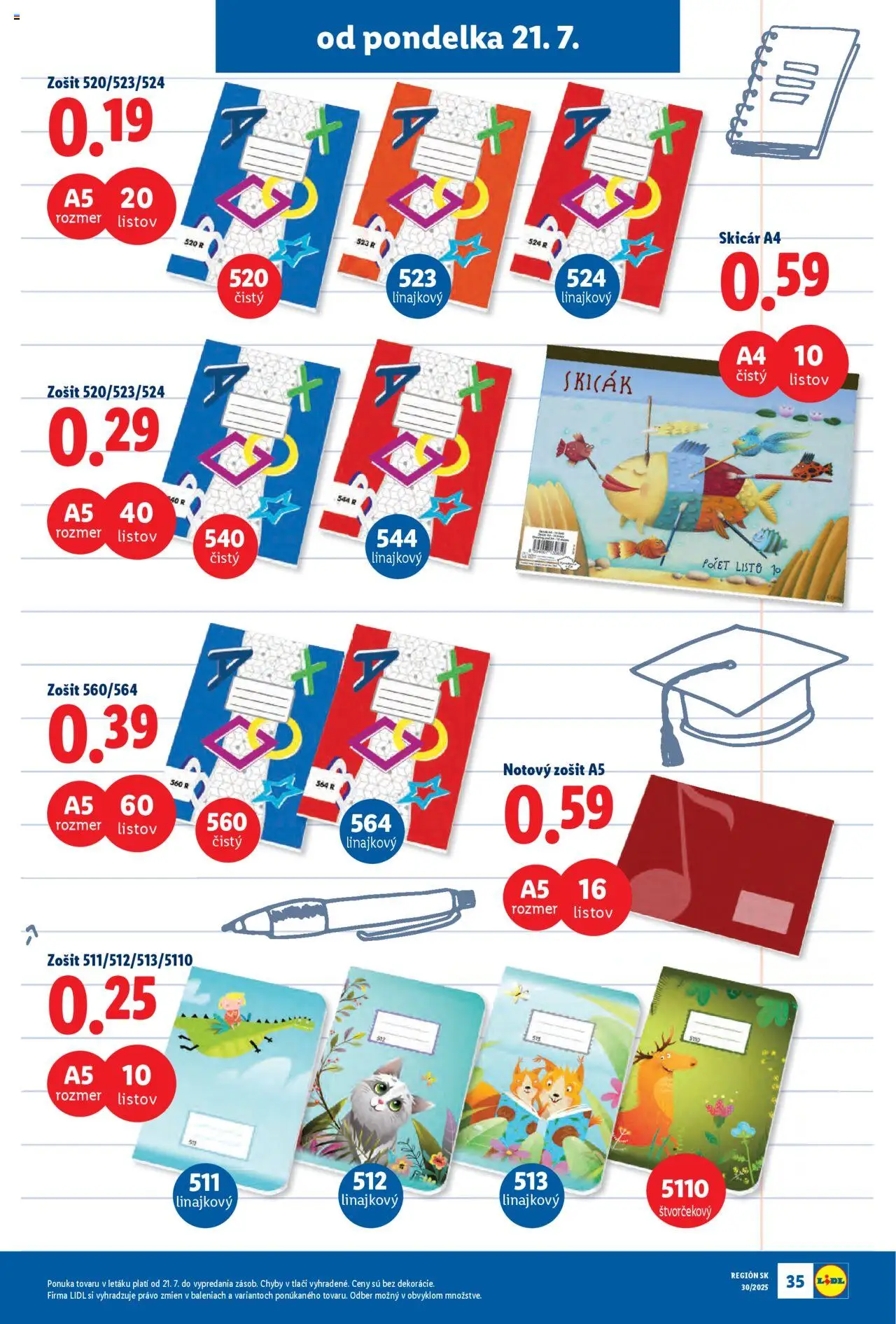 Lidl leták │ platný od 21.07.2025 | Strana: 49 | Produkty: Zošit, Notebook