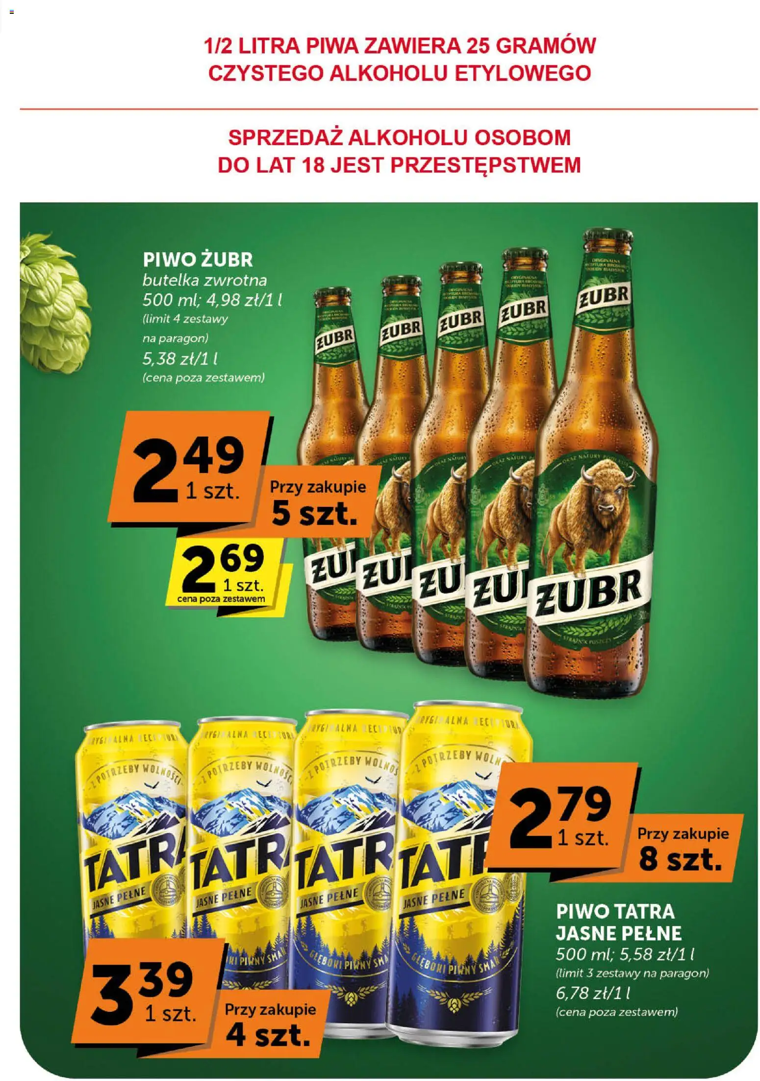 Groszek Gazetka od 08.01.2026 | Strona: 25 | Produkty: Piwo żubr, Piwo