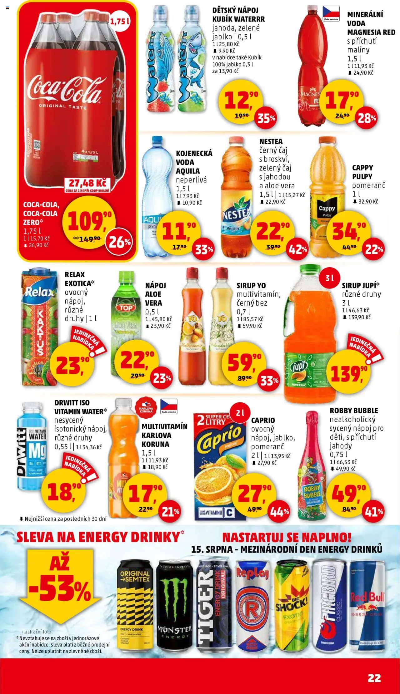 Penny Market leták - Čtvrtečník od 14.08.2025 | Strana: 22 | Produkty: Magnesia, Maliny, Semtex, Aloe vera