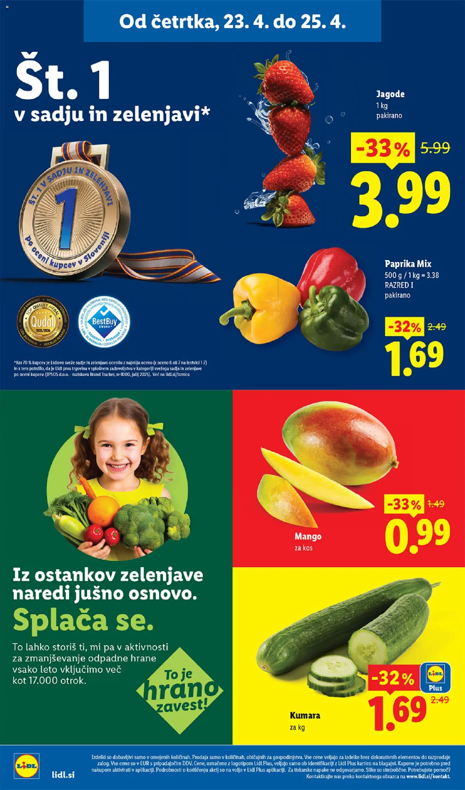 Novi Lidl katalog ponudbe – veljaven od 23.04.2026 | Stran: 6 | Izdelki: Paprika, Kos, Jagode, Sadje